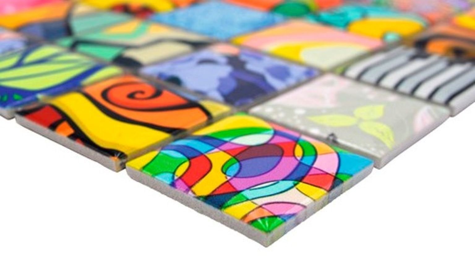 Mosani Mosaikfliesen Keramik Mosaik Fliese Bunte Retro Mosaikfliesen POP UP ART – Bild 5 von 5