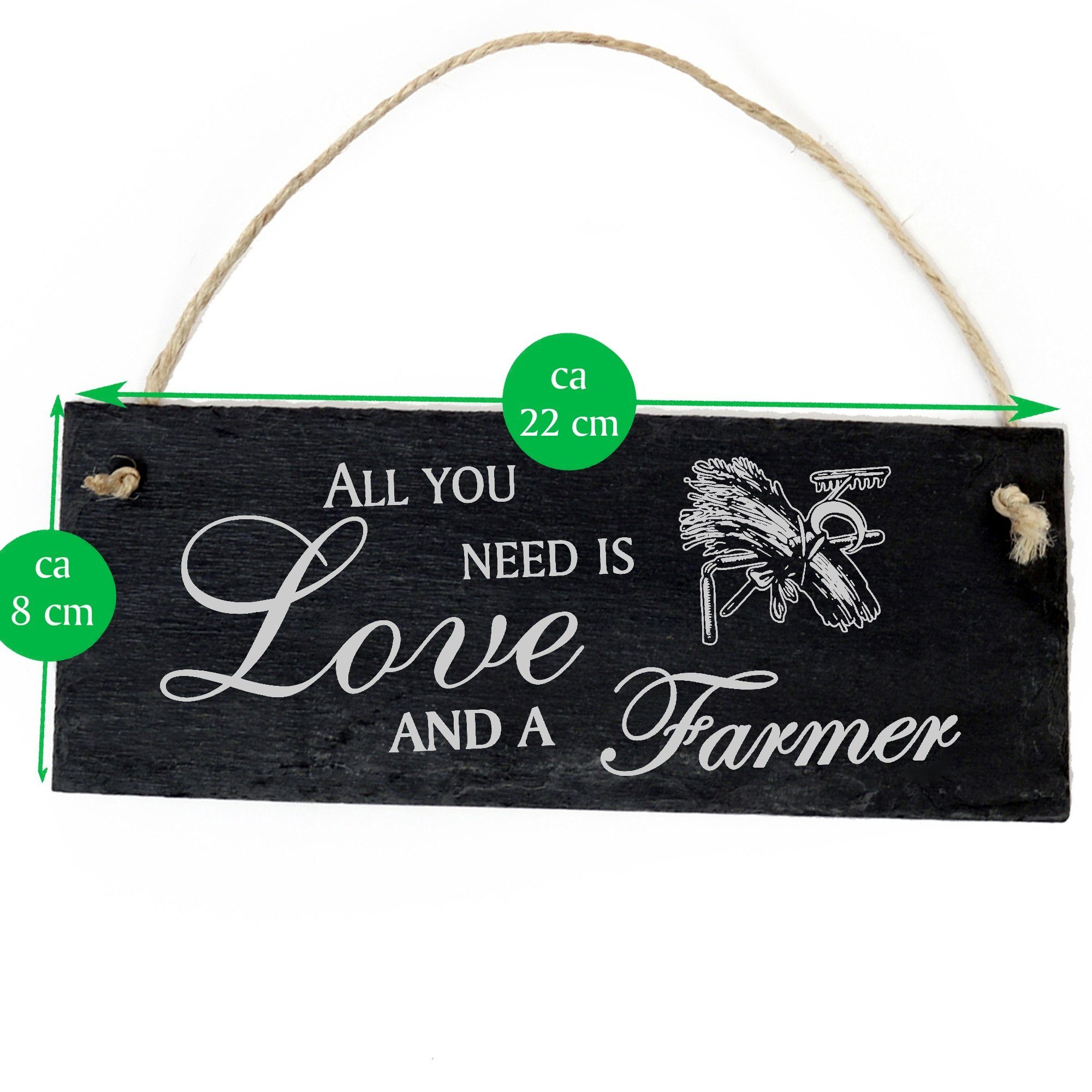 Dekolando Hängedekoration Bauer 22x8cm a Farmer Love All and need is you