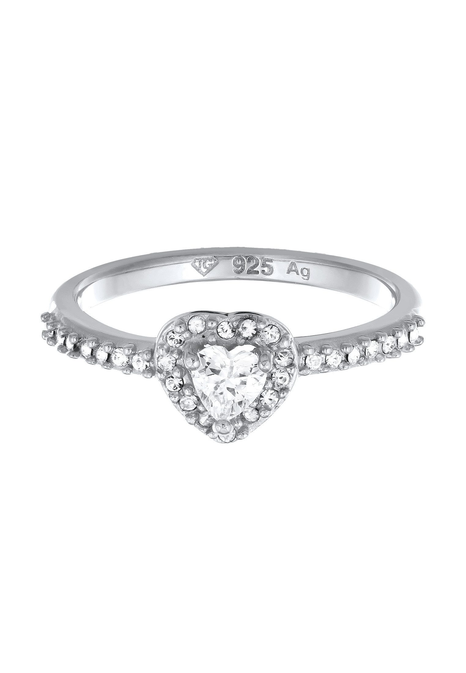 Elli Fingerring Herz Zirkonia Weiß 925 günstig online kaufen