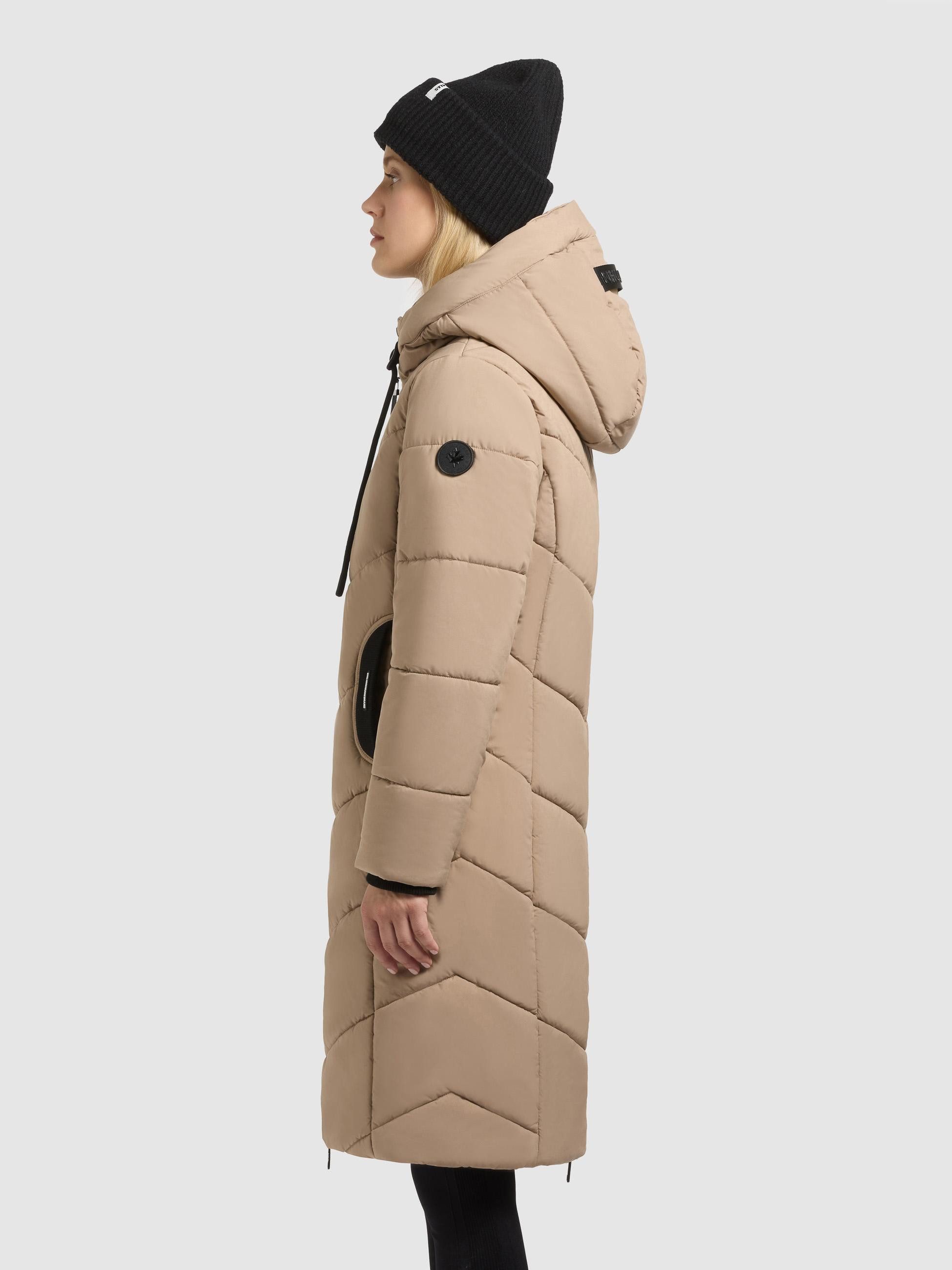 khujo Wintermantel Aribay4 Light-YM Winter Steppmantel mit Kapuze und Gehschlitz