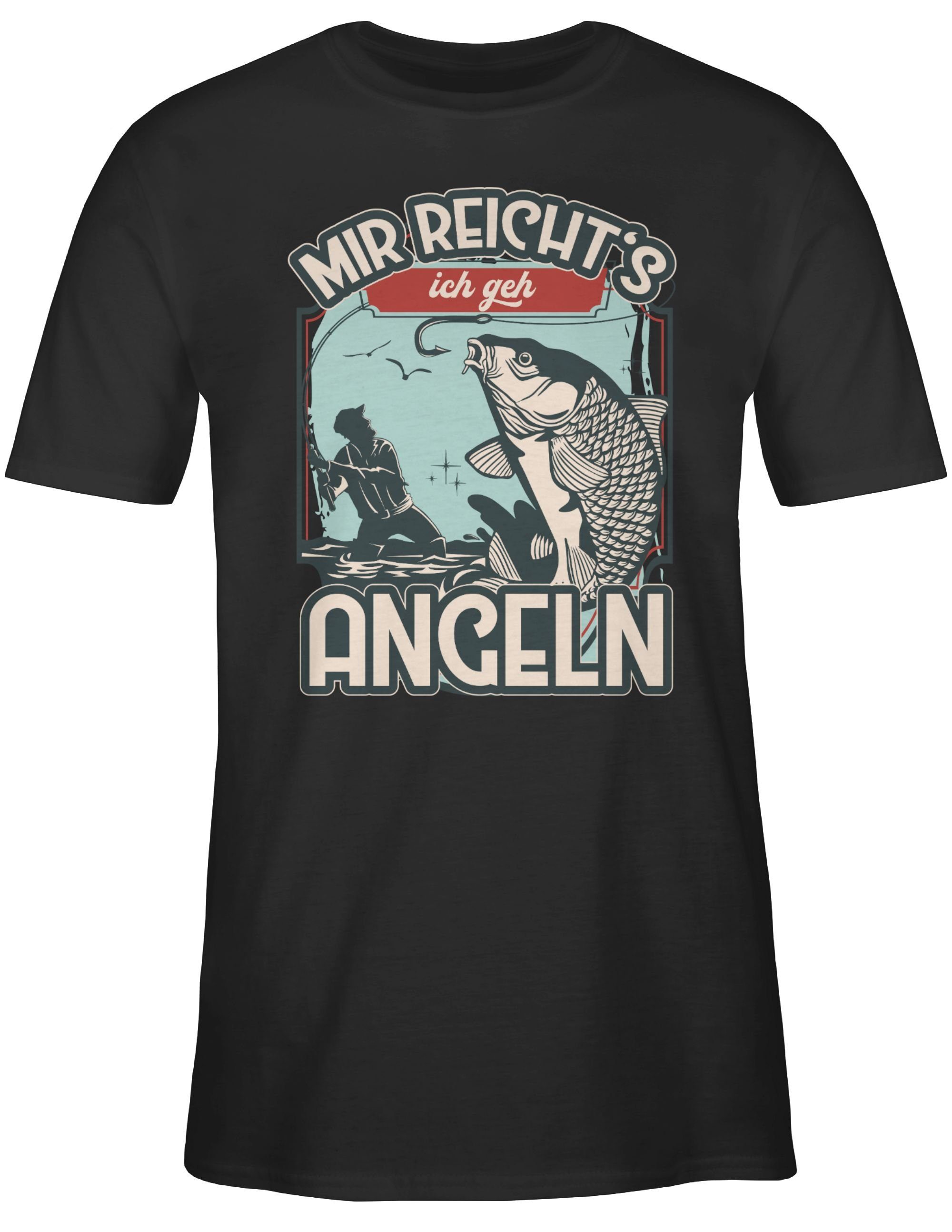 - T-Shirt Schwarz Herren angeln Angler Shirtracer - männer angeln Geschenke t geh ich angler shirt T-Shirt - 02 - Mir reicht's lustig angelshirts geschenke Premium