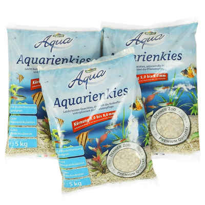 Dehner Aquarienkies »Aqua Kies, 3 x 5 kg (15 kg), weiß«