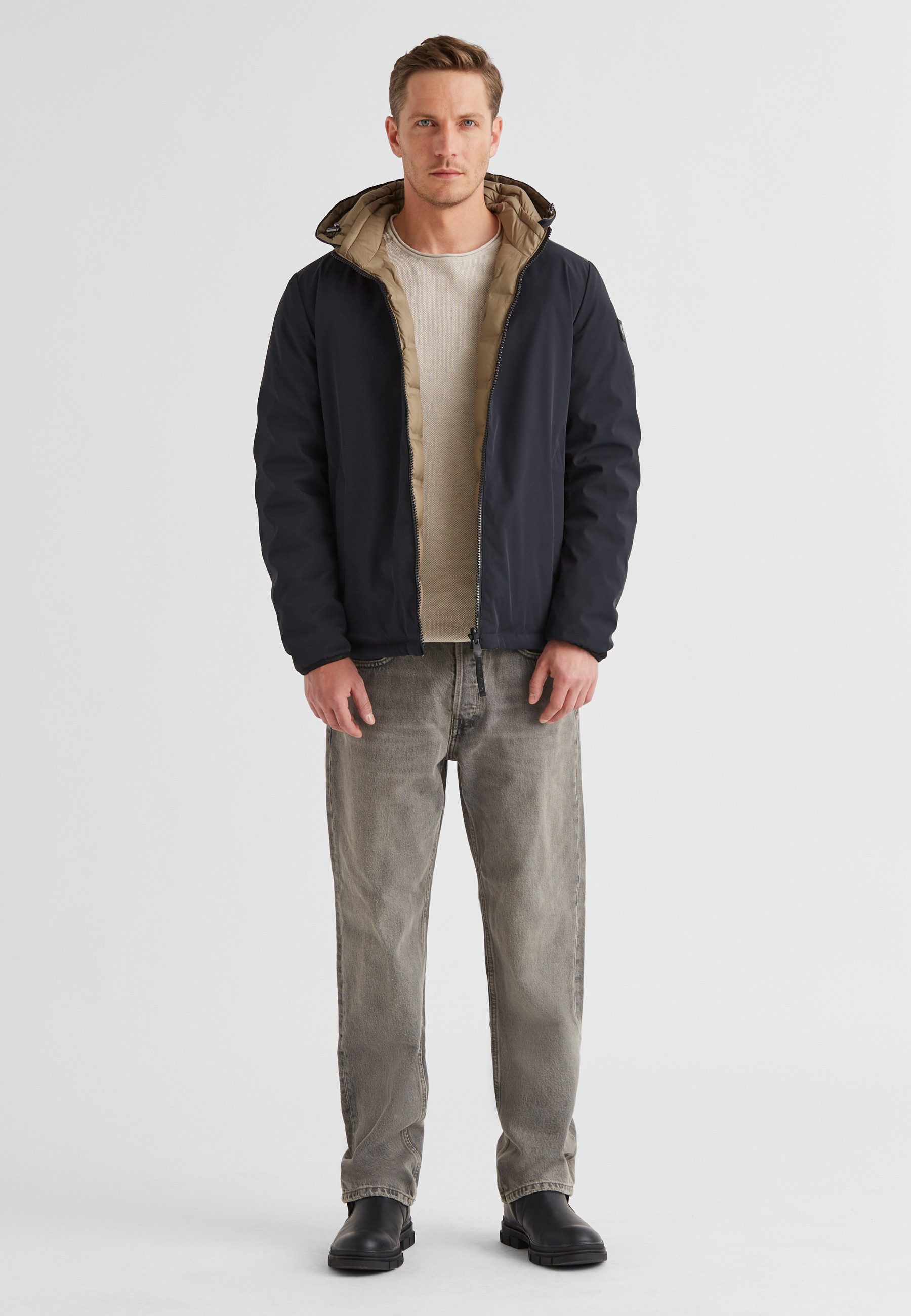 Milestone Wendejacke MSTyron Herren Jacke beidseitig Übergangsjacke mit Logo Badge