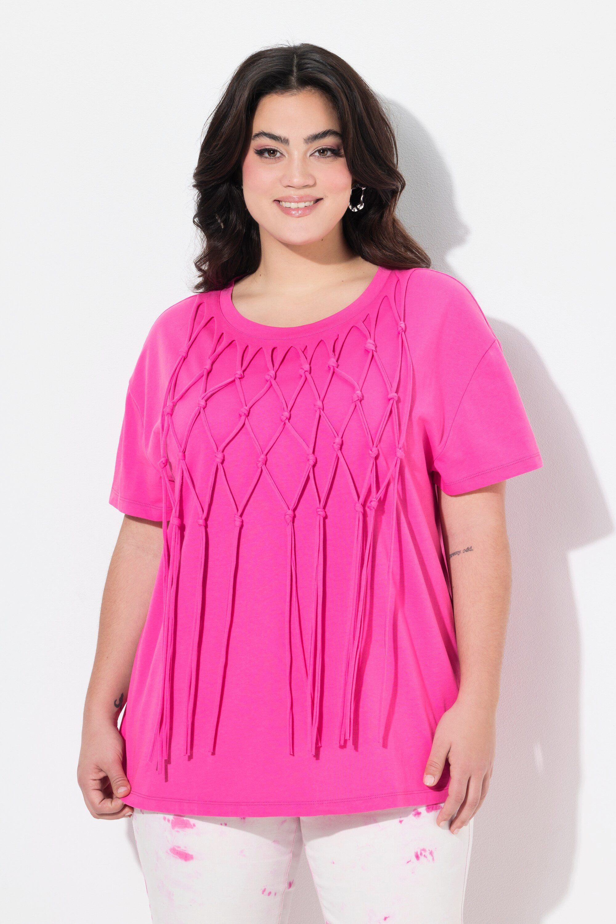 Angel of Style T-Shirt T-Shirt Boxy Fit Knotenfransen günstig online kaufen