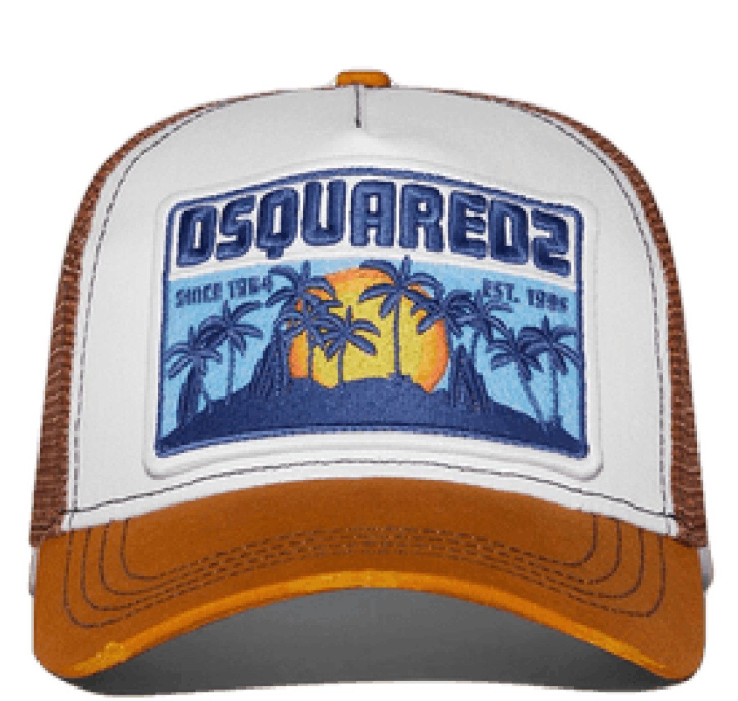 Dsquared2 Baseball Cap Fisch-Patch Icon Logo Kappe Mütze Basebalkappe Rückseitiger Schriftzug „THE SURFERS ISLAND“