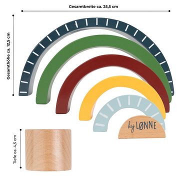 Hej Lønne Stapelspielzeug Holz-Regenbogen Kinder Spielzeug, Spielzeug zur Förderung von Motorik, Kreativität und Koordination