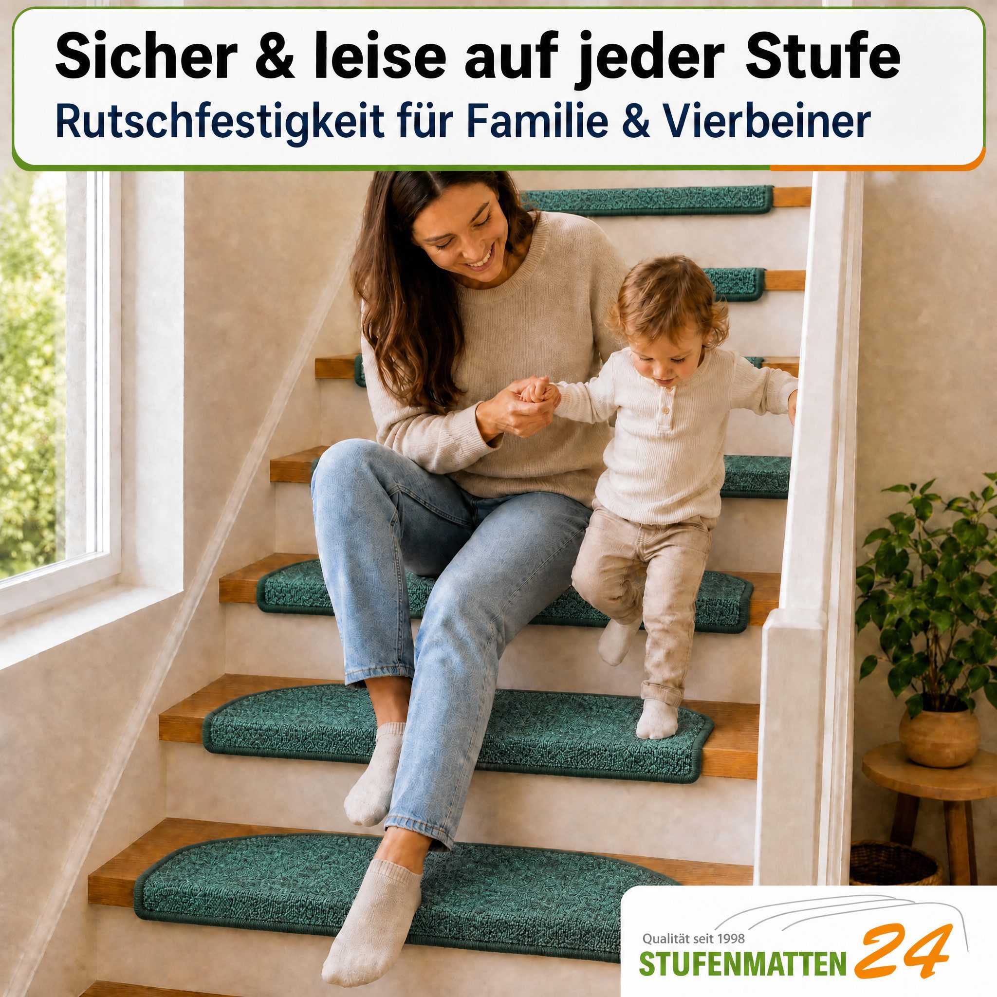 Metzker® Stufenmatte Stufenmatten Rambo New Halbrund Einzeln und SparSet´s, halbrund, Höhe: 5 mm, 15 Stück im Set - Grün – Bild 2 von 5