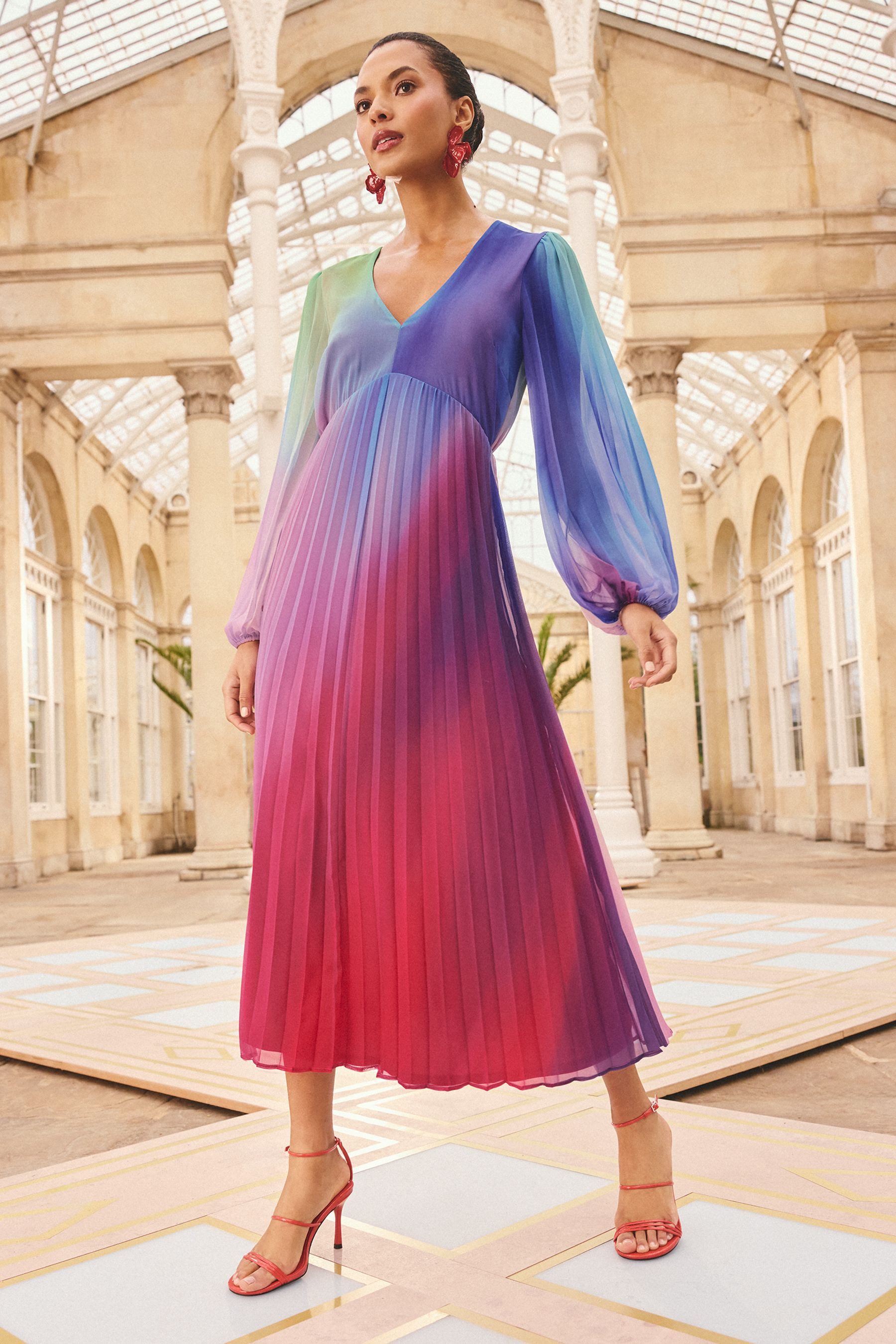 Love & Roses Chiffonkleid Love & Roses Chiffon-Midikleid, Regular (1-tlg)