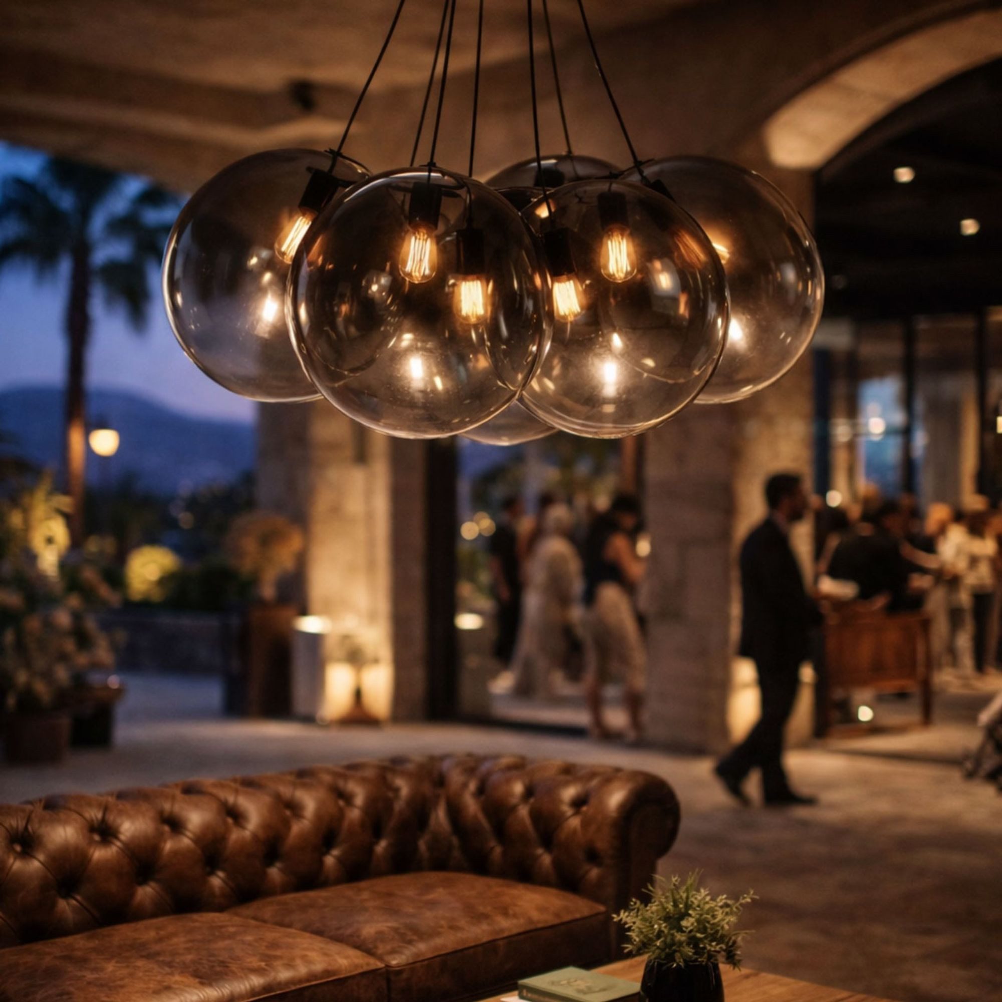 s.luce Pendelleuchte s.luce Orb Cluster Glas-Pendelleuchte 7-flammig 7x50cm Klar