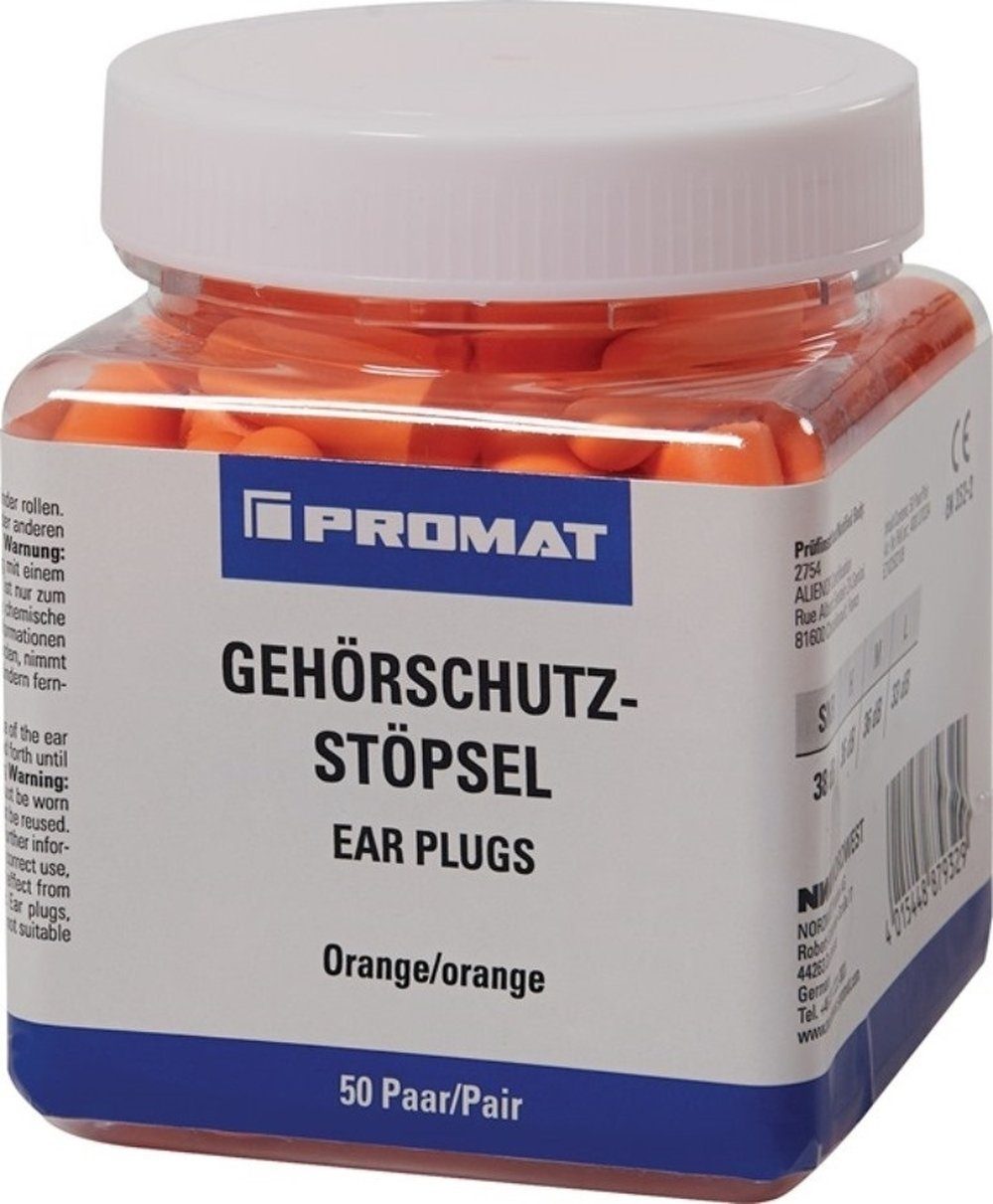 PROMAT Gehörschutzstöpsel PROMAT Gehörschutzstöpsel EN 352-2 SNR 38 dB 50 Paar / Kunststoffd