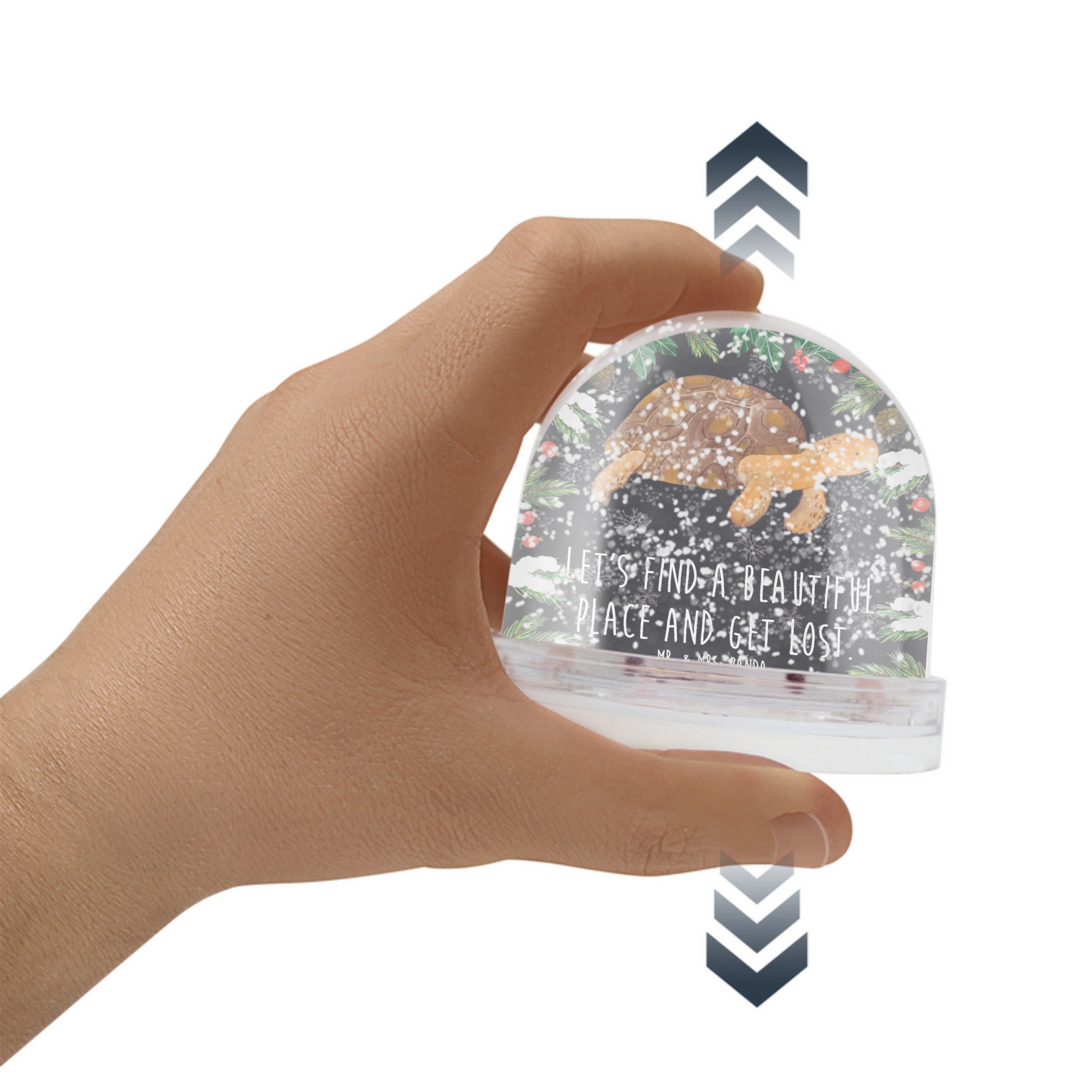 Mr. & Mrs. Panda Schneekugel Schildkröte Marschieren, Schneekugel Weihnachten, Kreidetafel, dekoar (Packung), Große Schneekugel wasserkugel Abenteuer