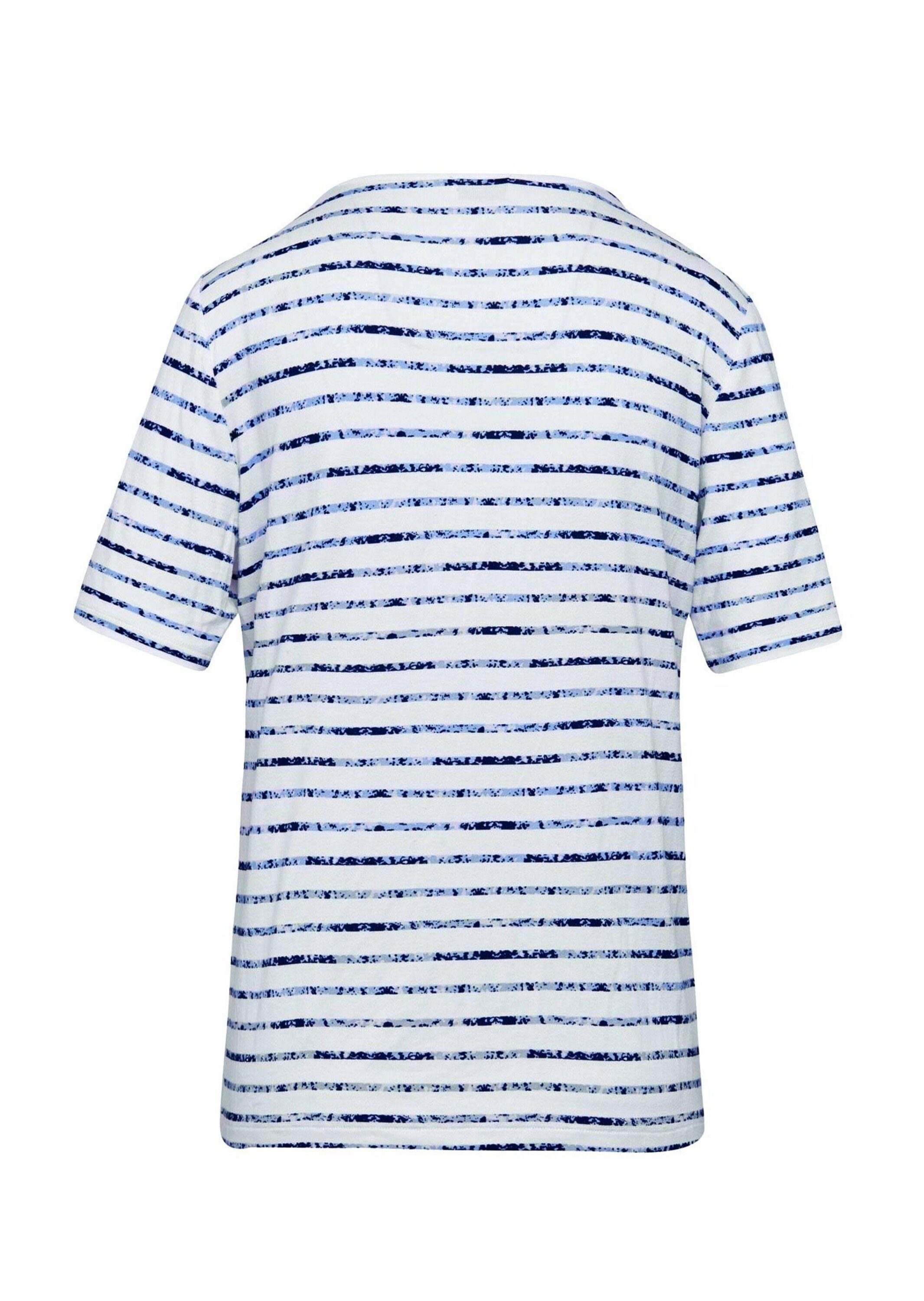 GOLDNER Print-Shirt Streifenshirt mit Blumenmuster Printshirt mit Rundhalsausschnitt und Halbarm