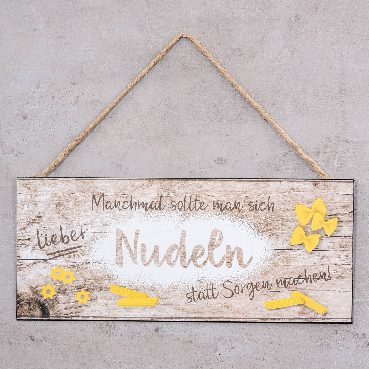 Levandeo® Metallbild, Schild L30cm Lieber Nudeln günstig online kaufen