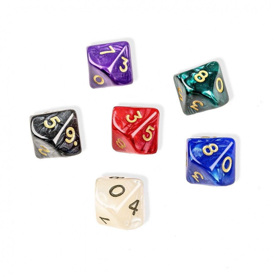 Philos Spiel, Würfel - 10-seitig - pearl - 50 Stück