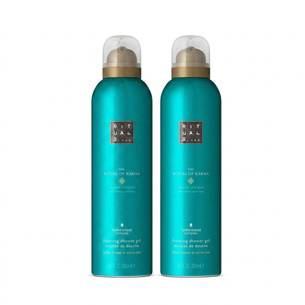 Rituals Duschgel Rituals The Ritual of Karma Foaming Shower Gel Duschschaum 2er Set, Praktisches 2er Set für luxuriöse Duschmomente