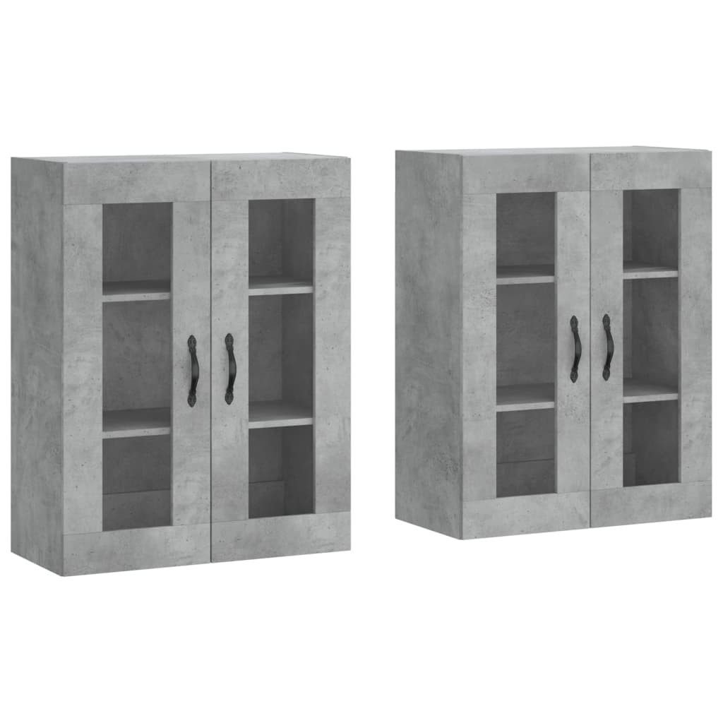 vidaXL Sideboard Wandschränke 2 Stk. Betongrau günstig online kaufen