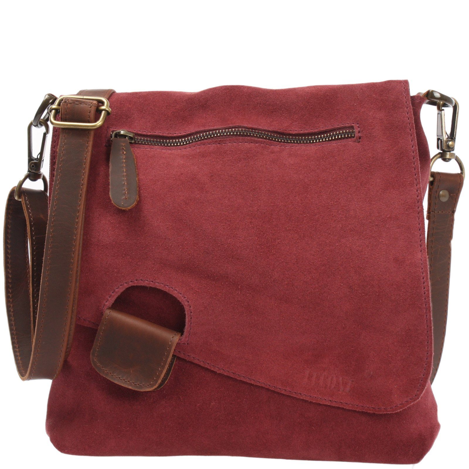 LECONI Umhängetasche Handtasche Ledertasche Damen Schultertasche Wildleder LE3027