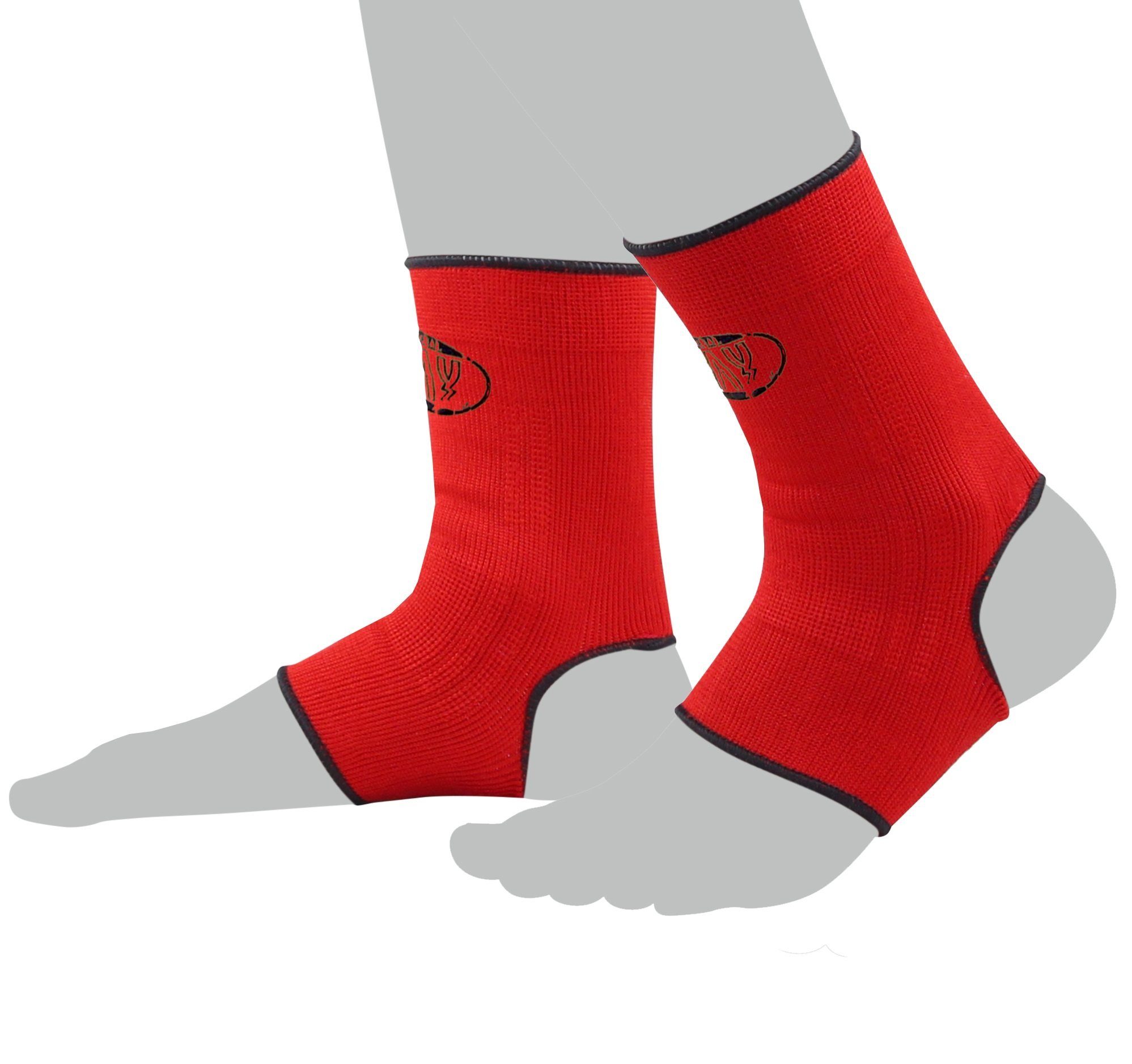 BAY-Sports Fußbandage Knöchelbandage Fußgelenkbandage Sprunggelenk ROT Knöchel rot, Anatomische Passform