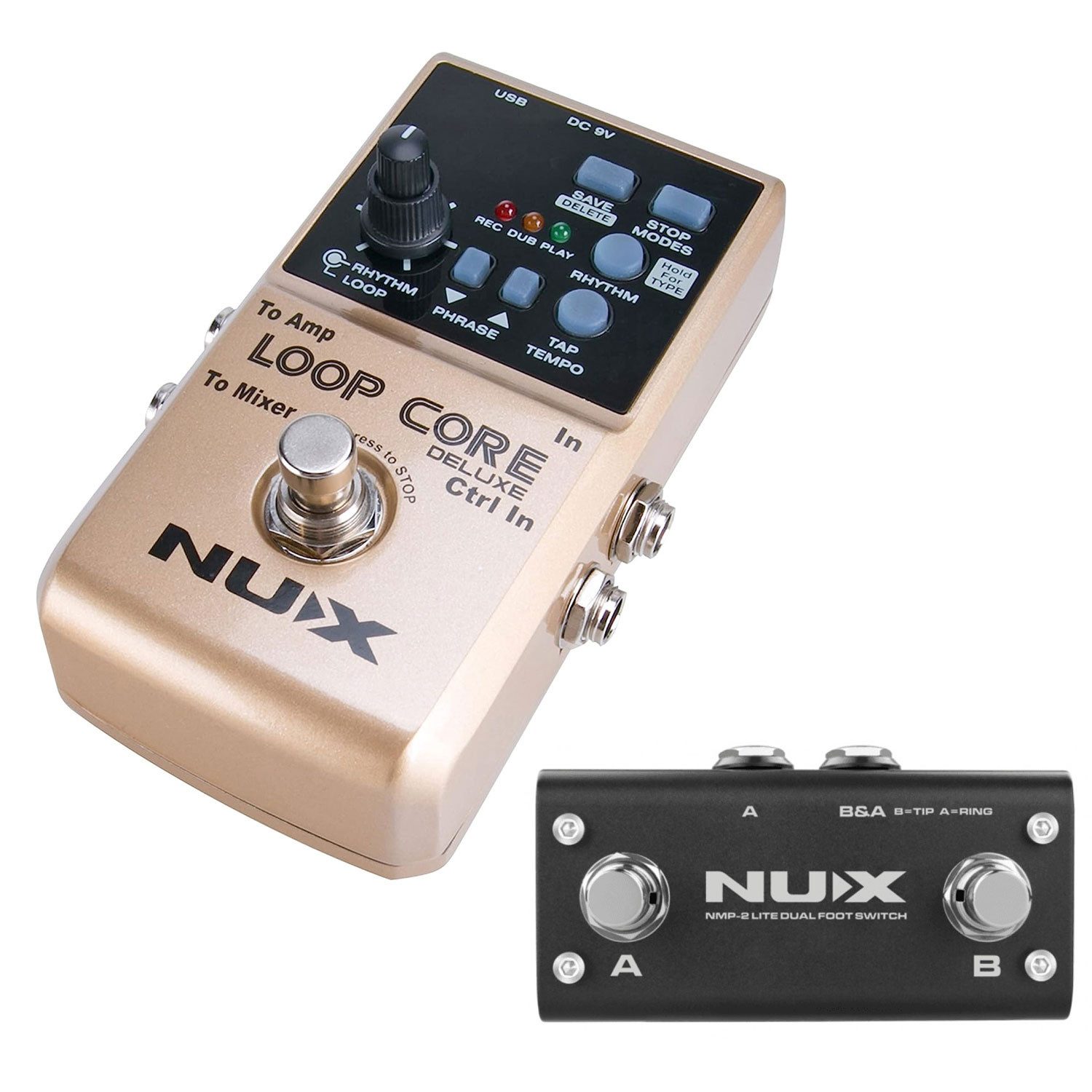 Nux E-Gitarre Nux Loop Core Deluxe Bundle Looper Effektpedal, Effektpedal