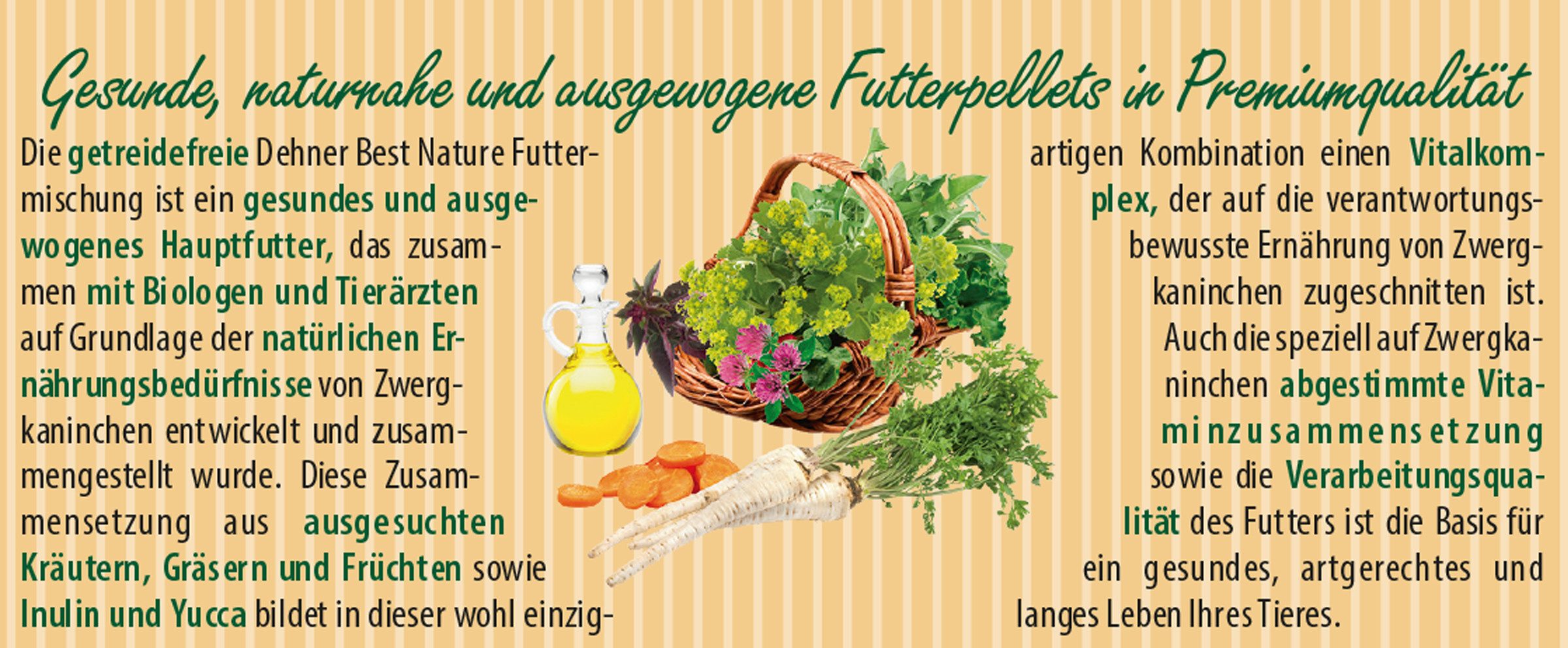 Dehner Best Nature Zwergkaninchenfutter getreidefrei, 3 kg Pellets, Hauptfutter für: Kaninchen, Zwergkaninchen, Kleintiere, 79,5 % Aufwuchs von Dauergrünland der Alpenvorlandwiesen