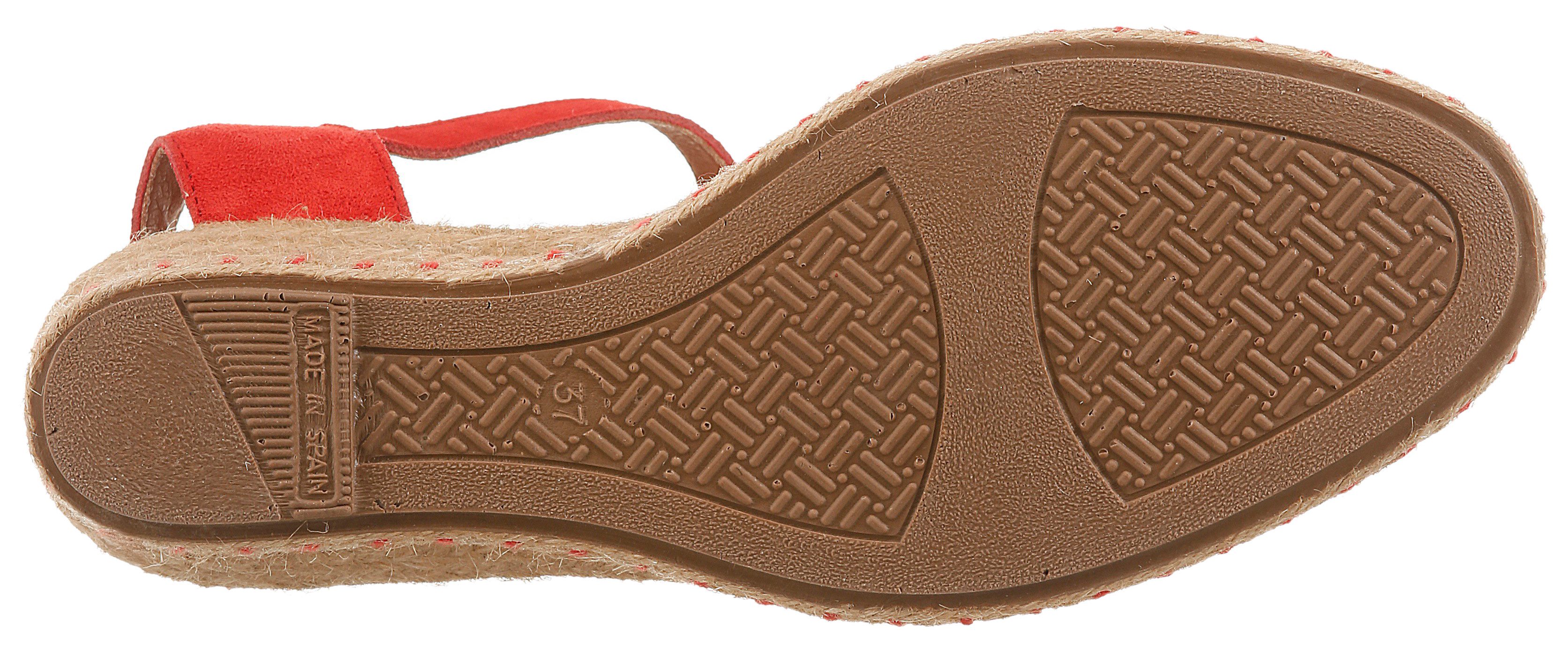 VERBENAS Slingpumps Keilsandalette, Sommerschuh, Urlaubsschuh mit Bastbesatz