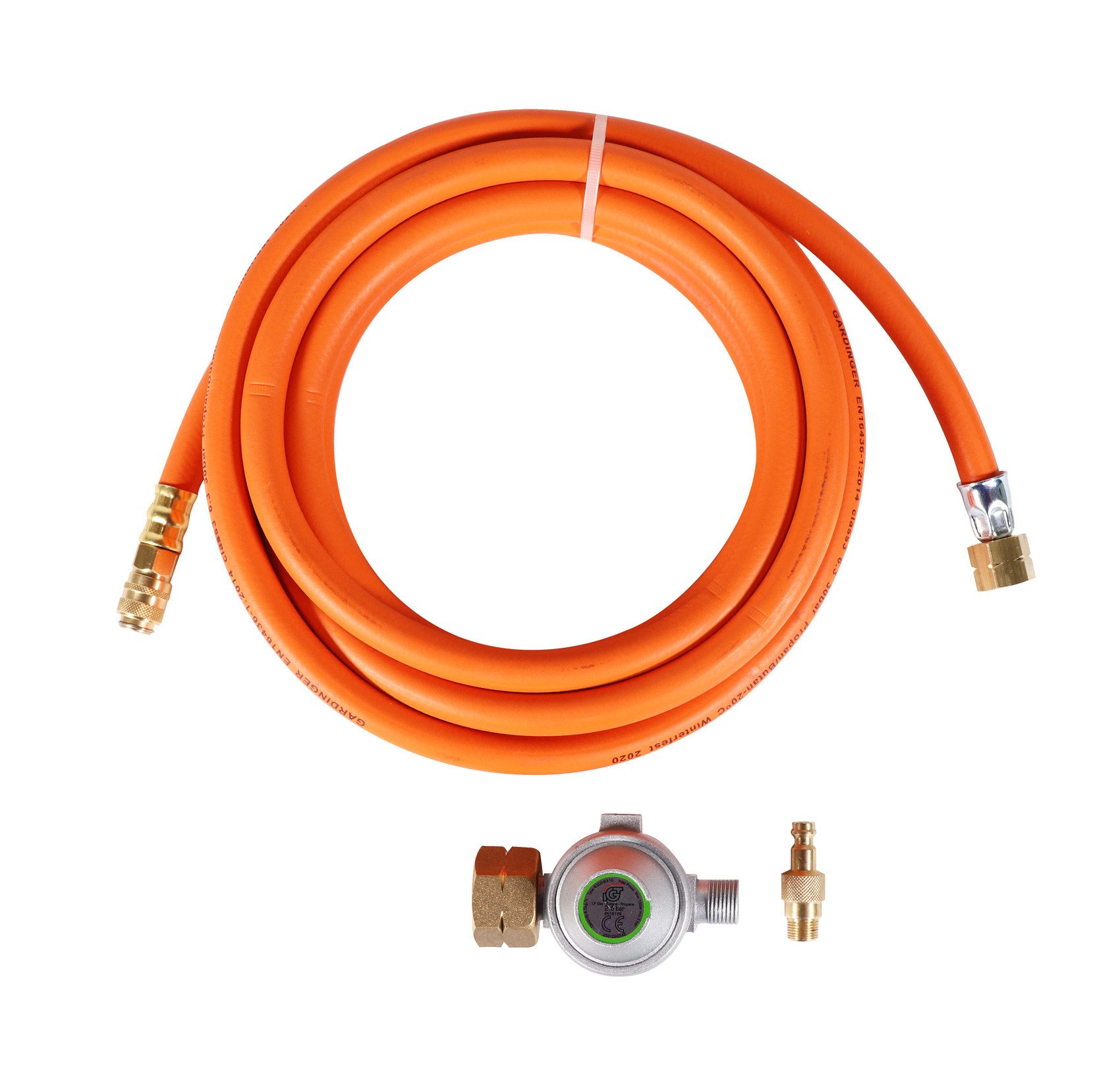 GARDINGER Gewindeadapter Schlauchset US II 5 m Schnellkupplung Regler für Propanflasche 5/11 kg