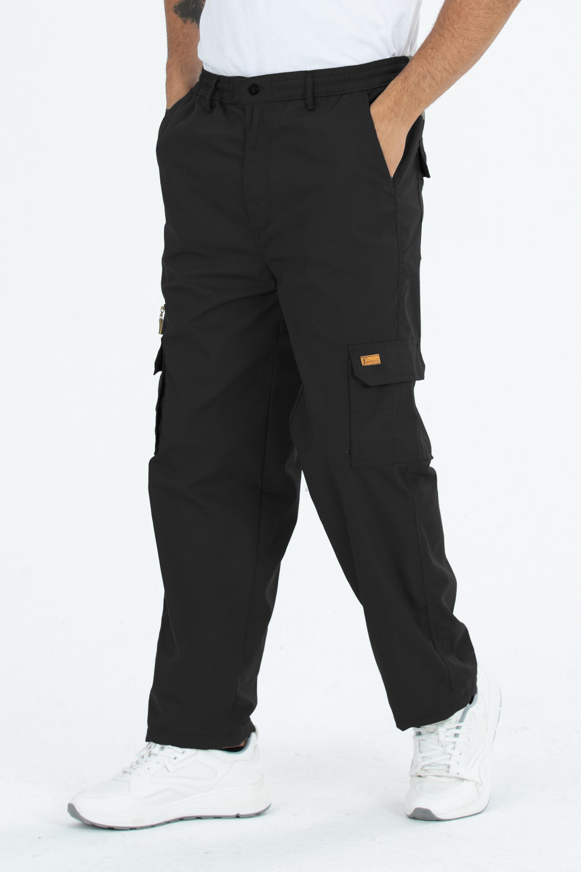 Cargohose Herren Cargohose Thermohose Dehnbund Winter Cargo Hose gefüttert