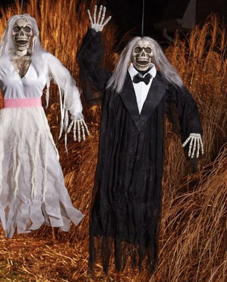 Horror-Shop Dekoobjekt Skelett Zombie Bräutigam Hängefigur für Halloween