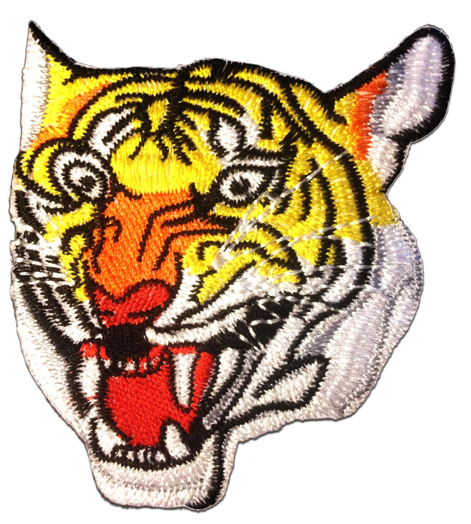 Catch the Patch Aufnäher Bügelbild, Aufbügler, Applikationen, Patches, Flicken, zum aufbügeln, Polyester, Tiger Tier - Größe: 7 x 8.8 cm