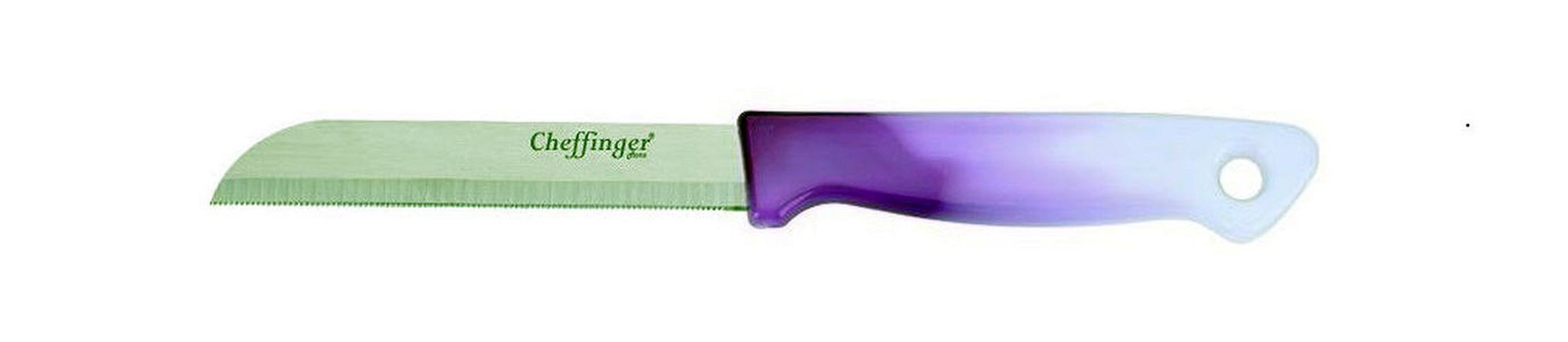 Cheffinger Messerblock 1 x Cheffinger Messer Küchenmesser Kochmesser CF-MK Farbe: dunkel-lila