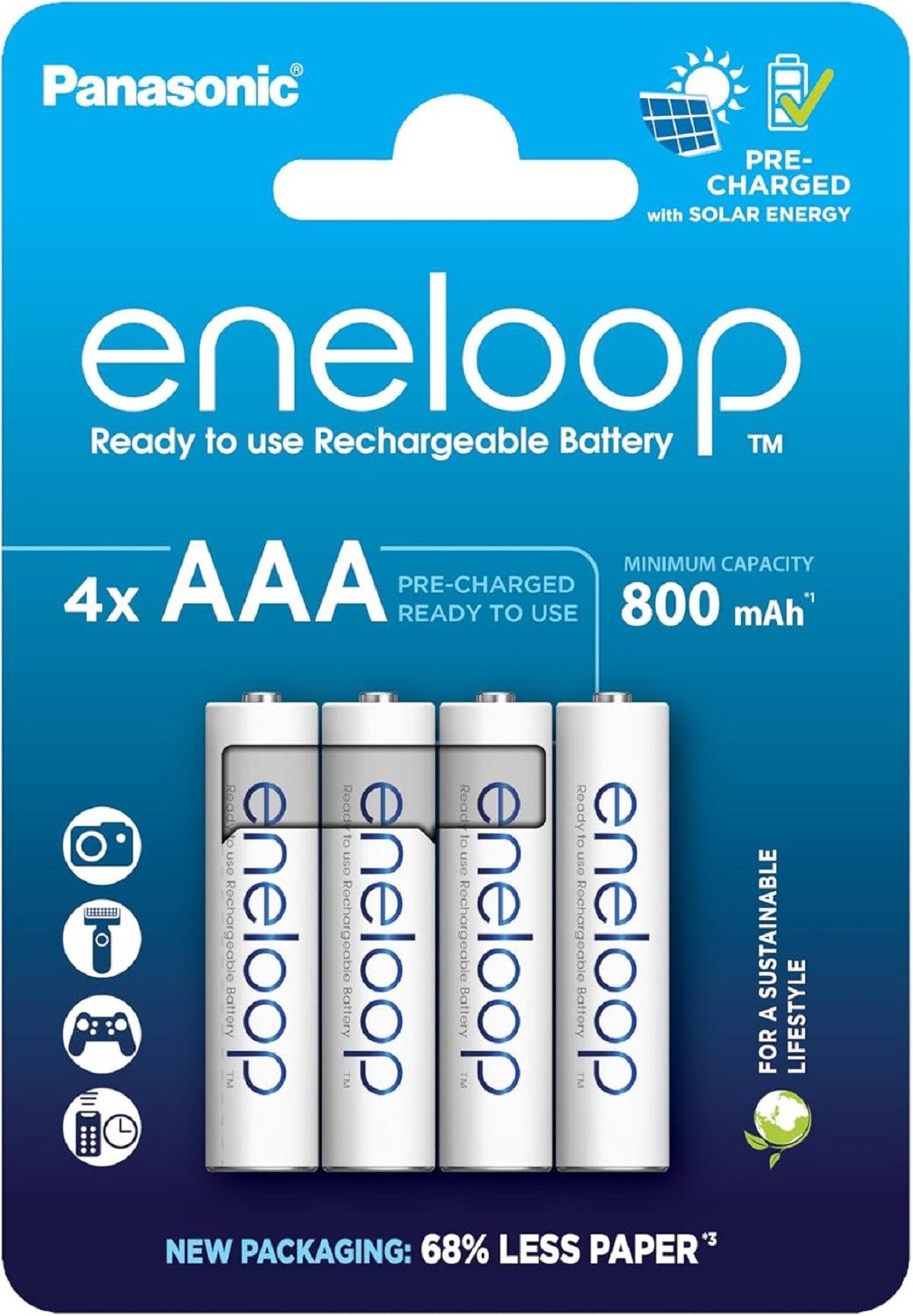 eneloop AAA Akkus 800 mAh – 4er-Pack wiederaufladbare Batterien Batterie