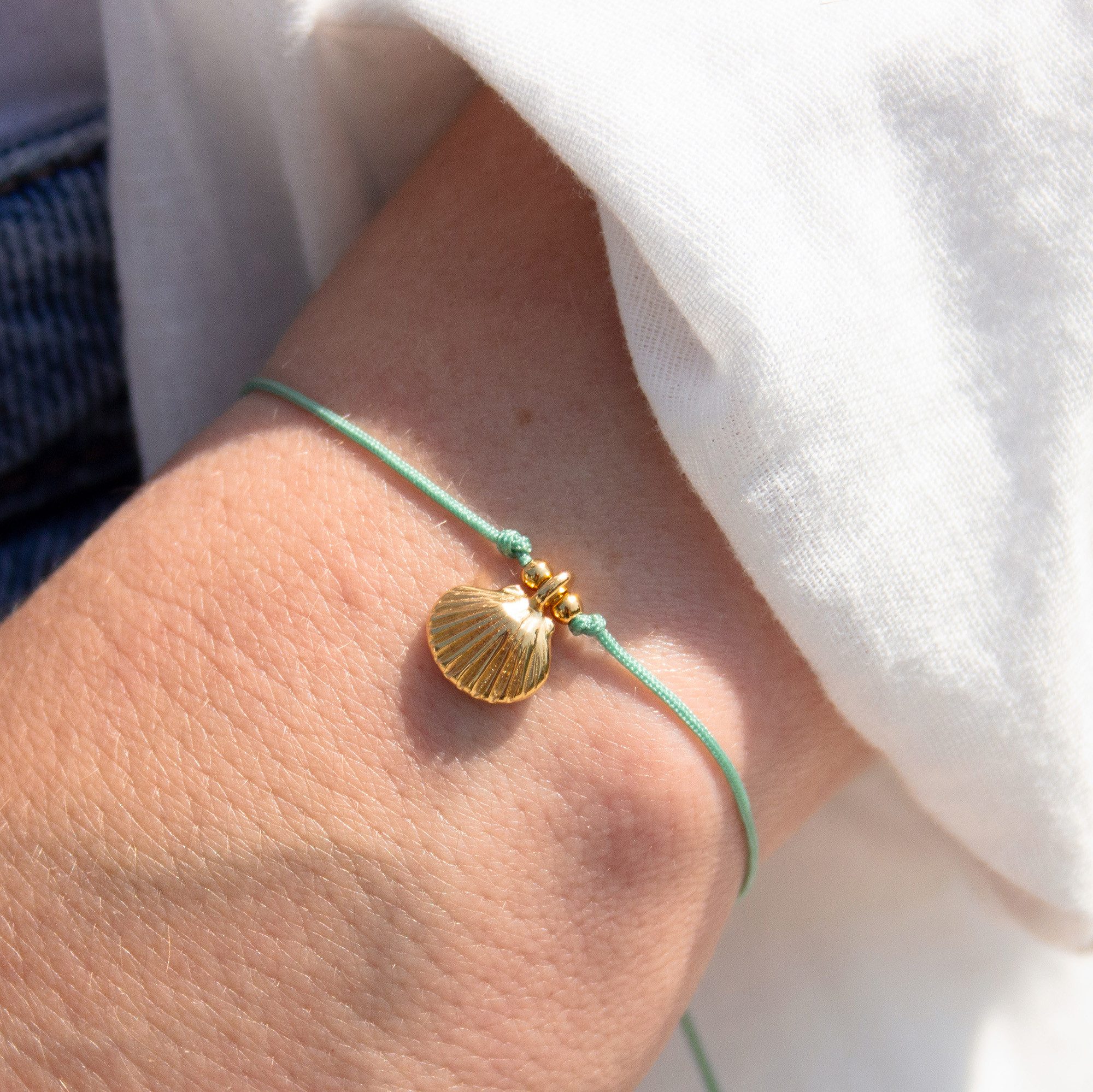 Armband Set Armband auf Karte - Jakobsmuschel - Ein kleiner Gruß vom Meer