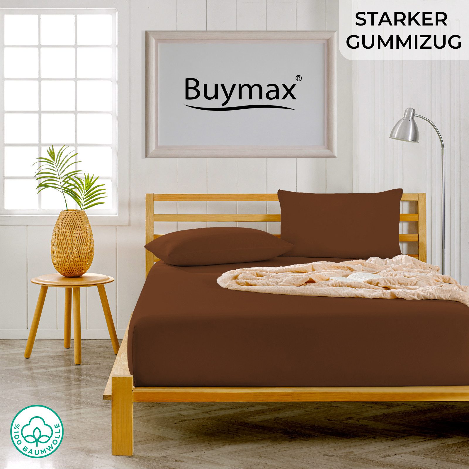 Buymax Spannbettlaken 2-er Set, Doppelpack, Bettlaken, Jersey 100% Baumwoll günstig online kaufen