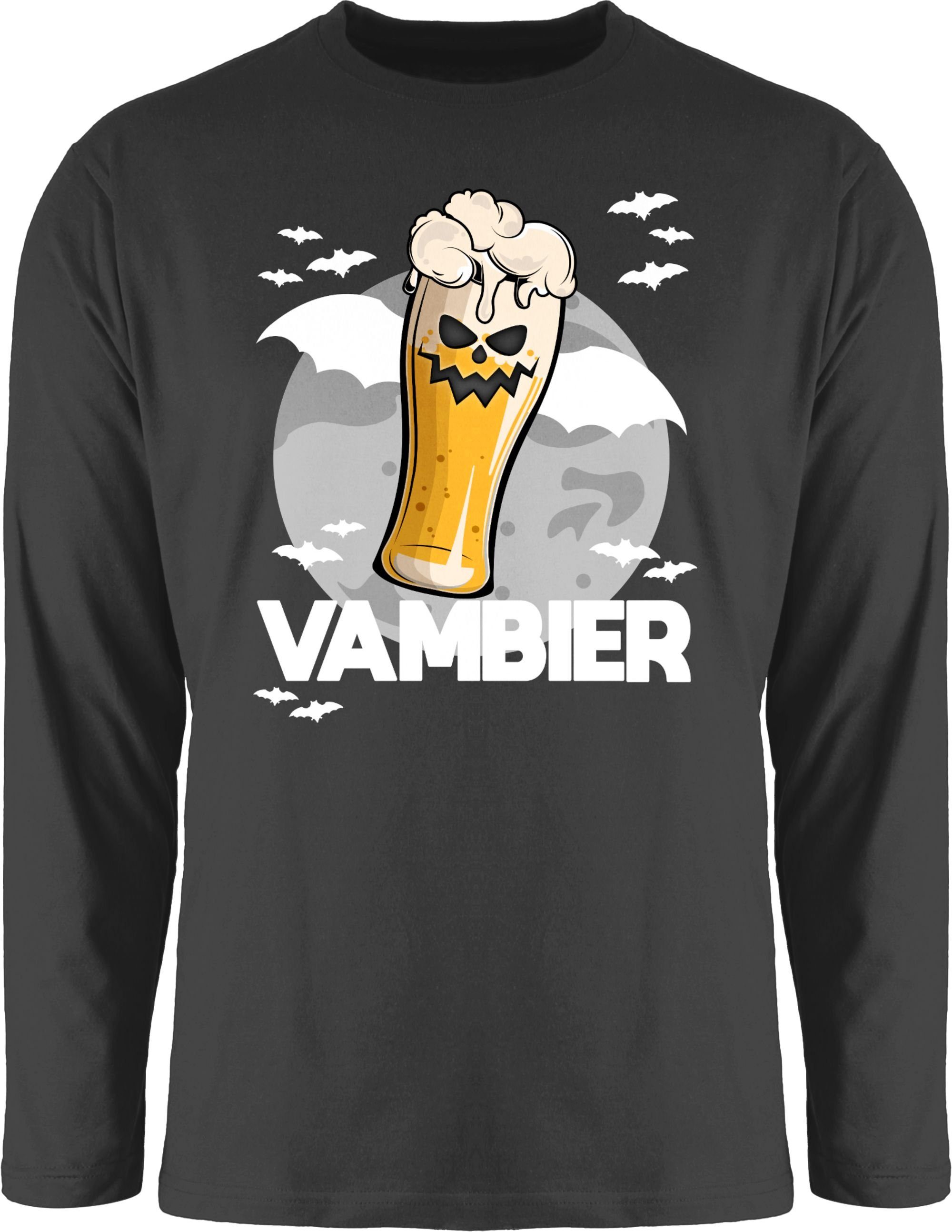 Schwarz Herren 1 Zombie Geschenk Kostüme Rundhalsshirt Halloween Shirtracer Vambier Bier