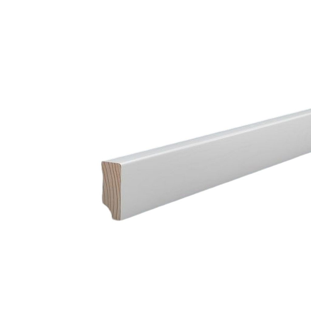 Südbrock Sockelleiste Sockelleiste weiß Holz 16 x 40 mm Kiefer lackiert RAL 9016 Fußleiste, L: 250 cm, H: 4 cm, 1-St.