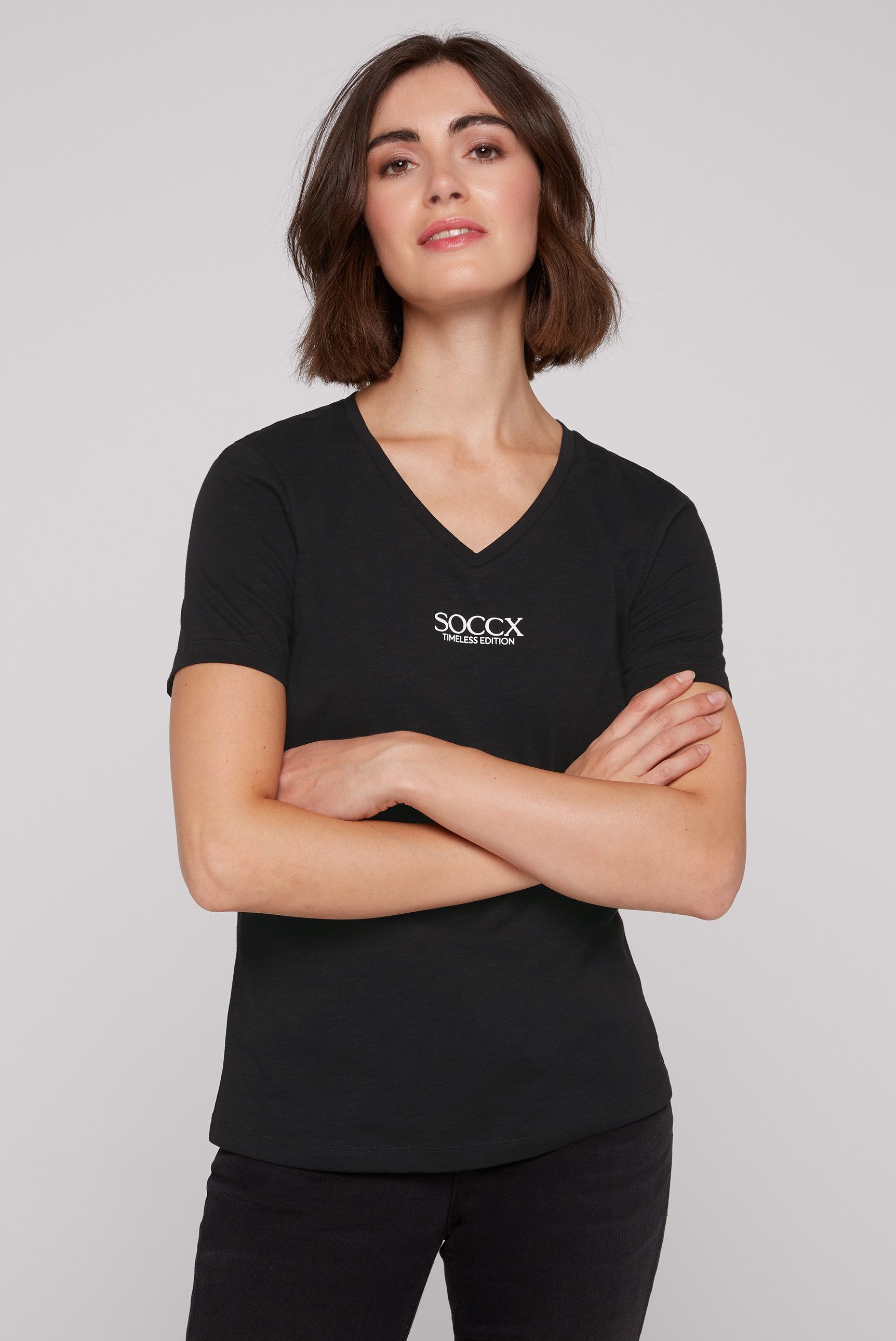 SOCCX V-Shirt aus Baumwolle