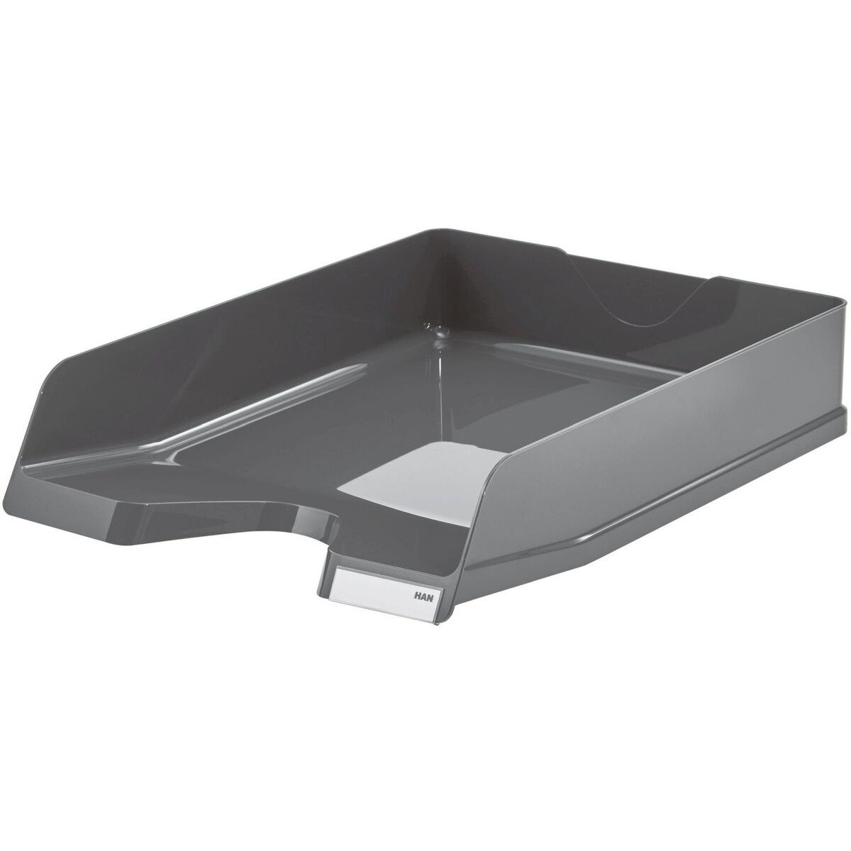HAN-Bürogeräte Briefablage Briefablage Viva A4/C4 stapelbar mit Clip hochglänzend dunkelgrau