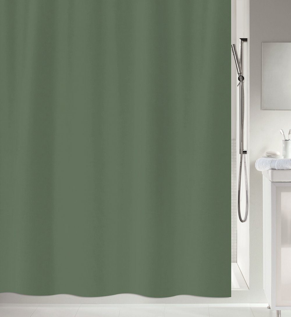 spirella Duschvorhang PRIMO Breite 180 cm, Anti-Schimmel Textil-Duschvorhang, Polyester, 180x200 cm, waschbar