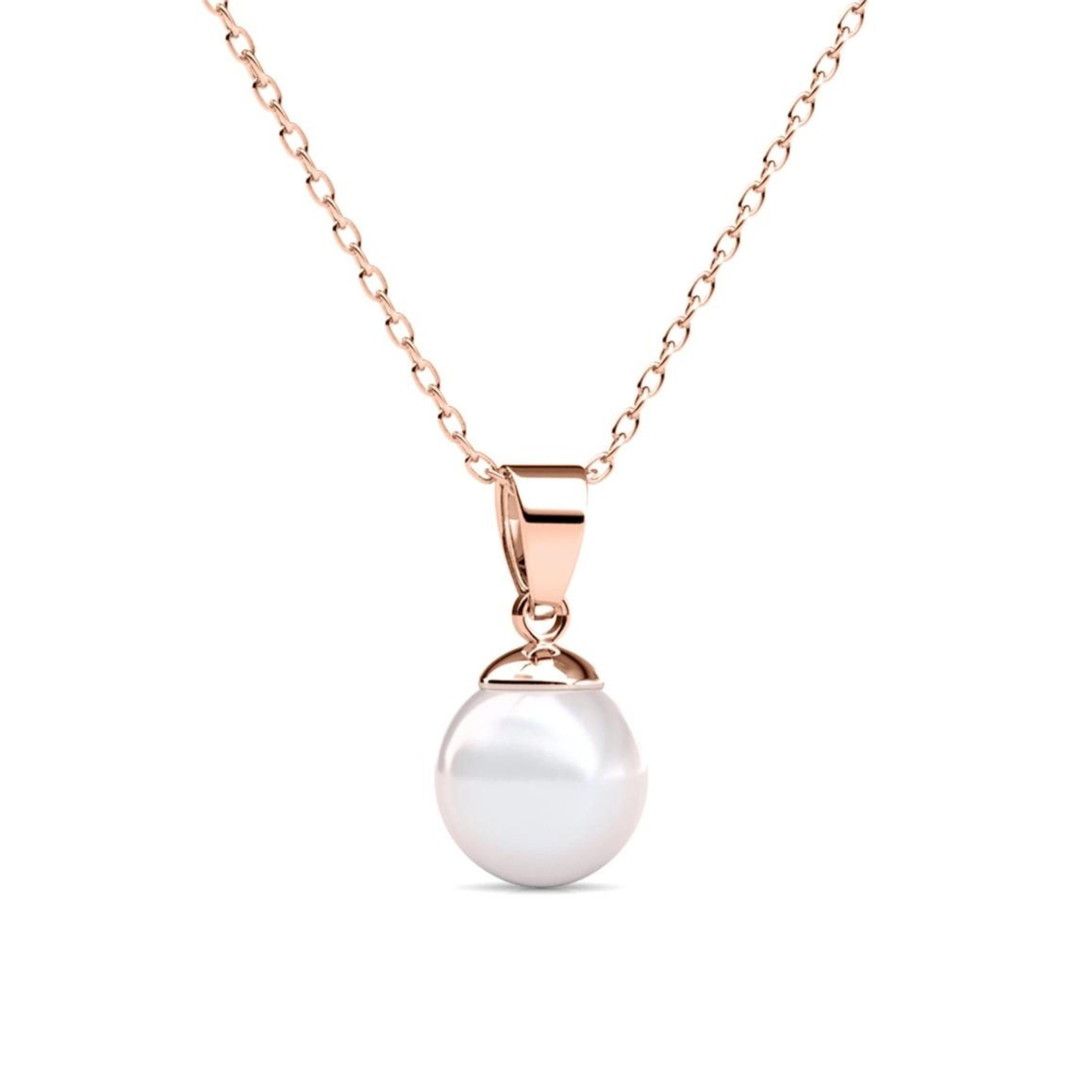 Ella Eisvogel Schmuckset Perlmutt Duo - Roségold & Perle, 18 Karat