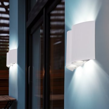 EGLO Außen-Wandleuchte, Leuchtmittel inklusive, Warmweiß, Wandleuchte Wandlampe Hauswandleuchte Wetterfest weiß LED