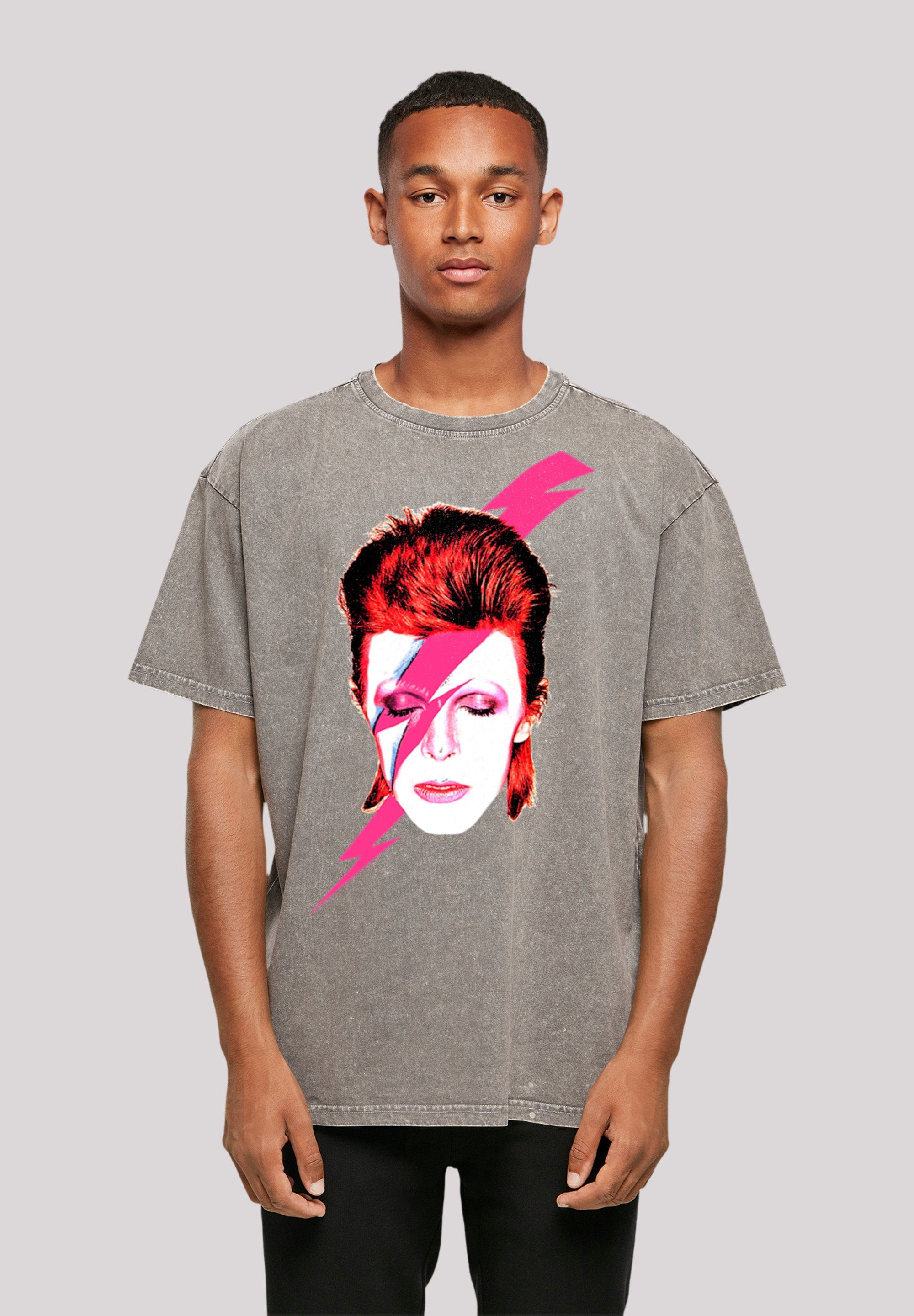 F4NT4STIC T-Shirt David Bowie Oversize T-Shirt Print Asphalt