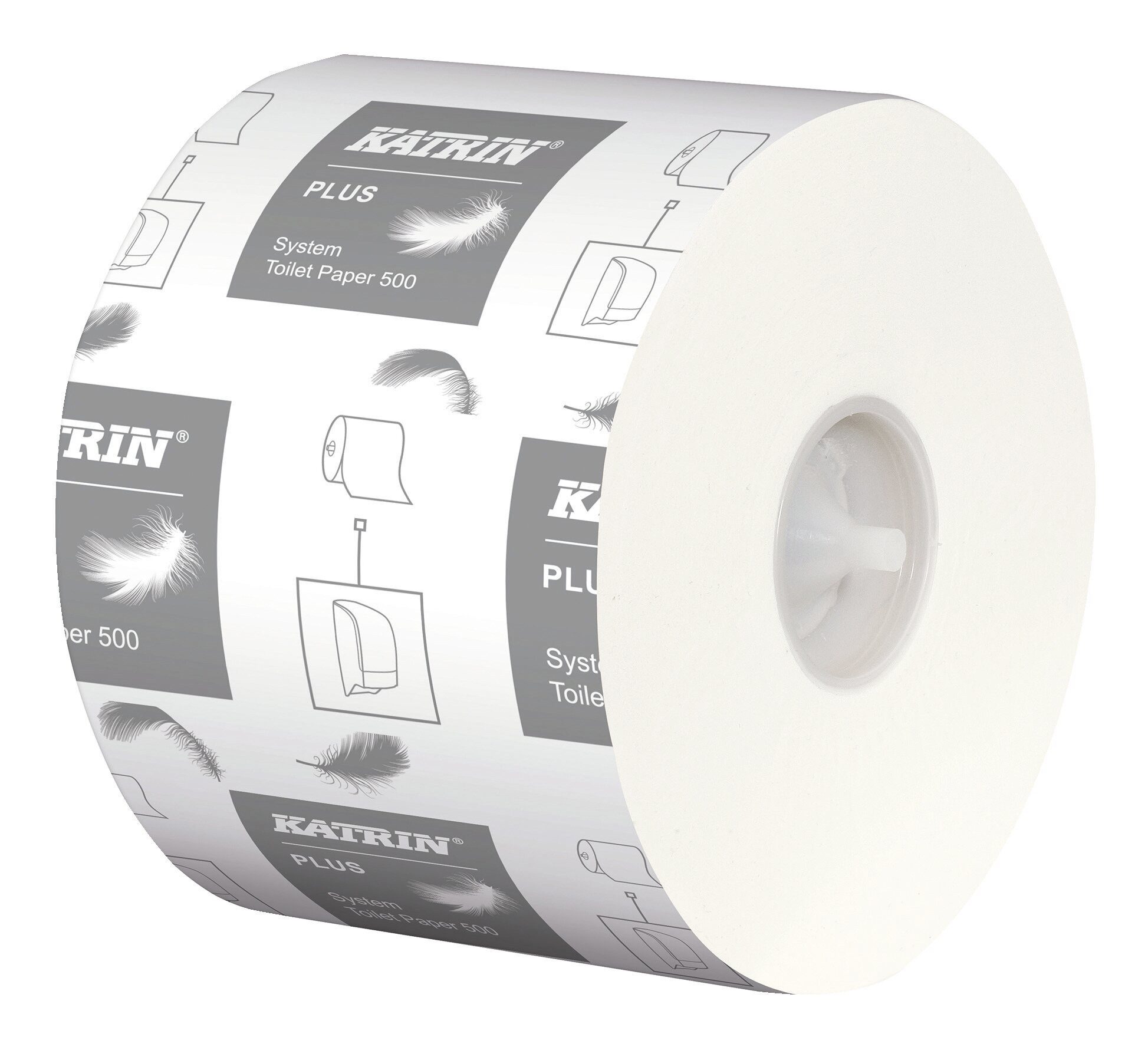 KATRIN Toilettenpapier, Plus System Toilet 500 3-lagig, Tissue, weiß