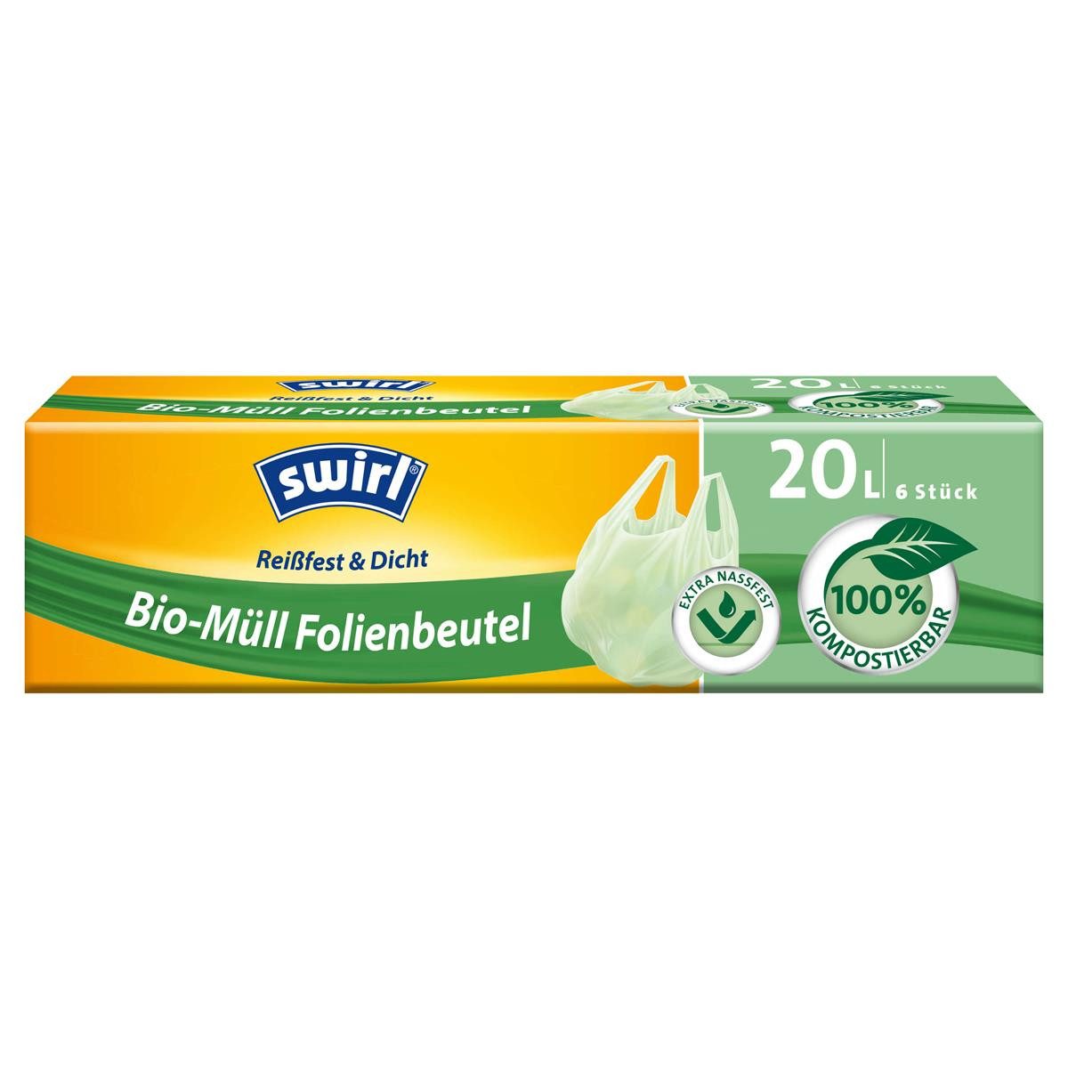Swirl Сміттєві урни Swirl Bio-Müll Folien-Beutel 20l mit Tragegriff 6stk./Rolle