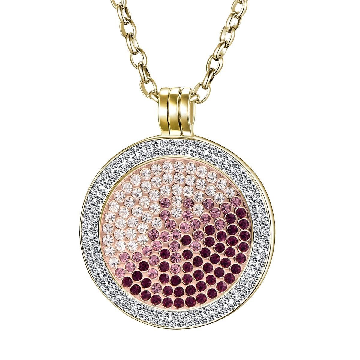 Kette mit Anhänger Coinkette Halskette gold 70 cm für 33 mm Coins