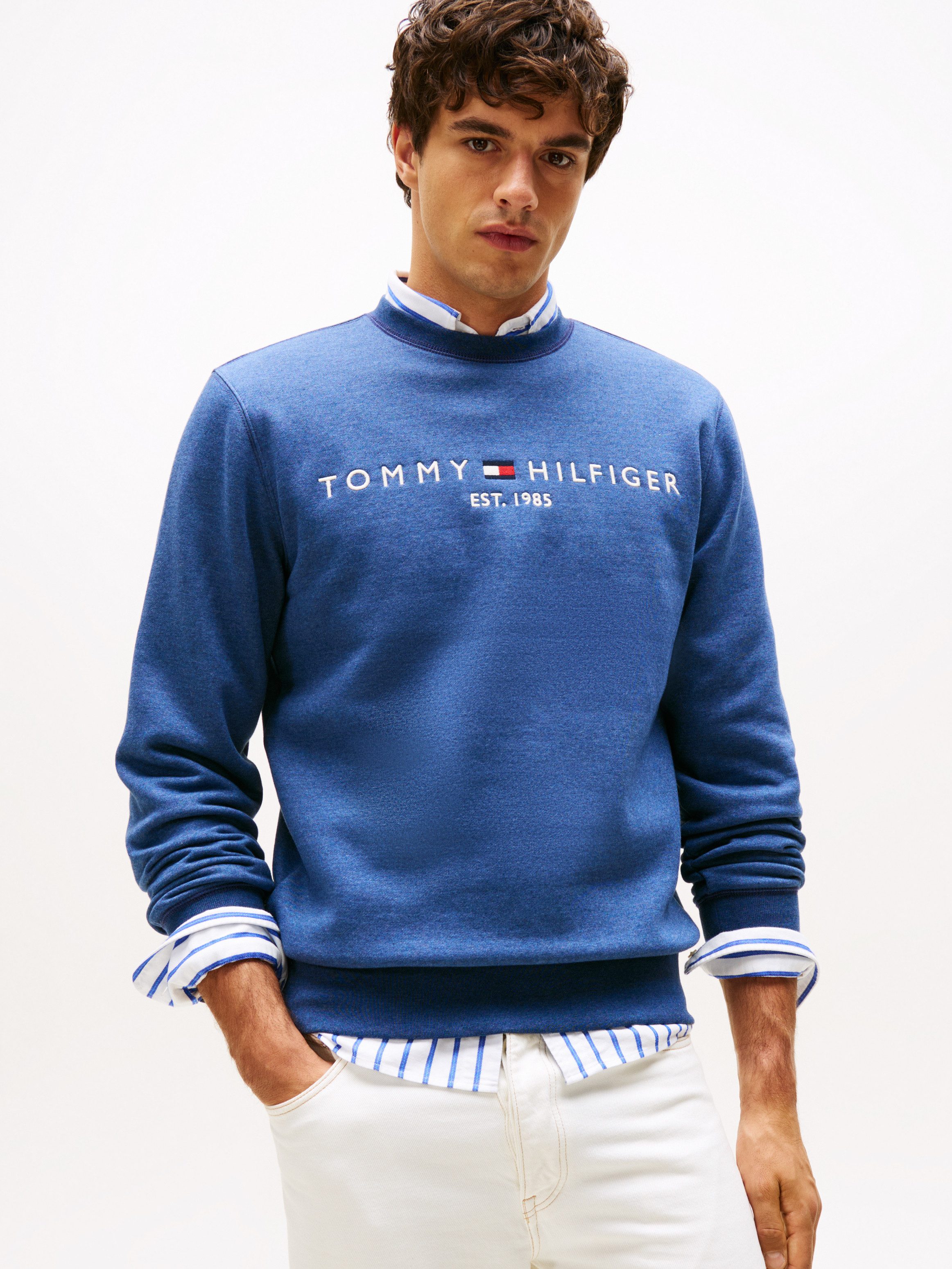 Tommy Hilfiger Sweatshirt TOMMY LOGO SWEATSHIRT mit Rundhals und Stickerei günstig online kaufen