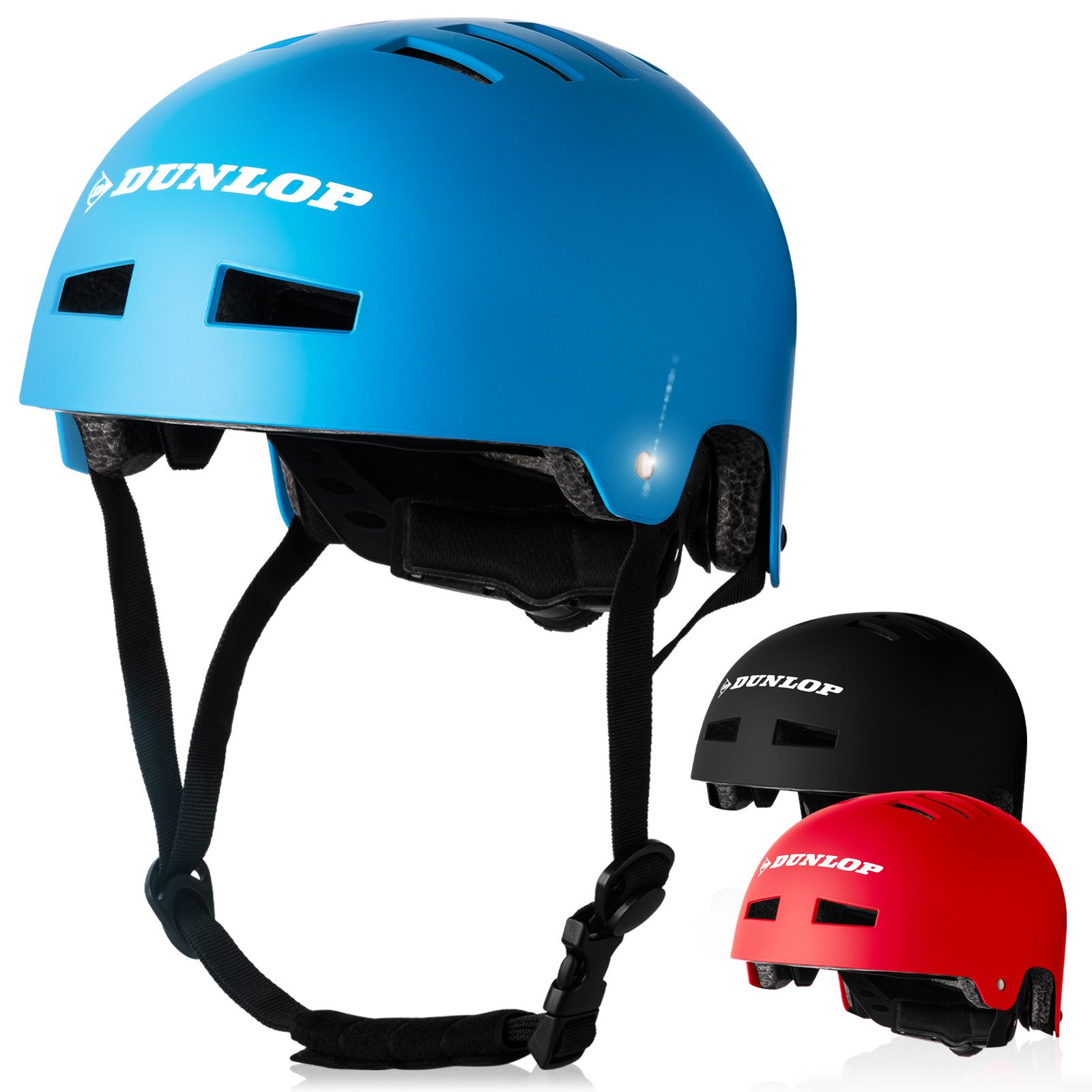 Dunlop Fahrradhelm Fahrradhelm Skaterhelm Helm S-L, Test Sehr Gut - Leichter robuster Allrounder Helm, Schnellverschluss