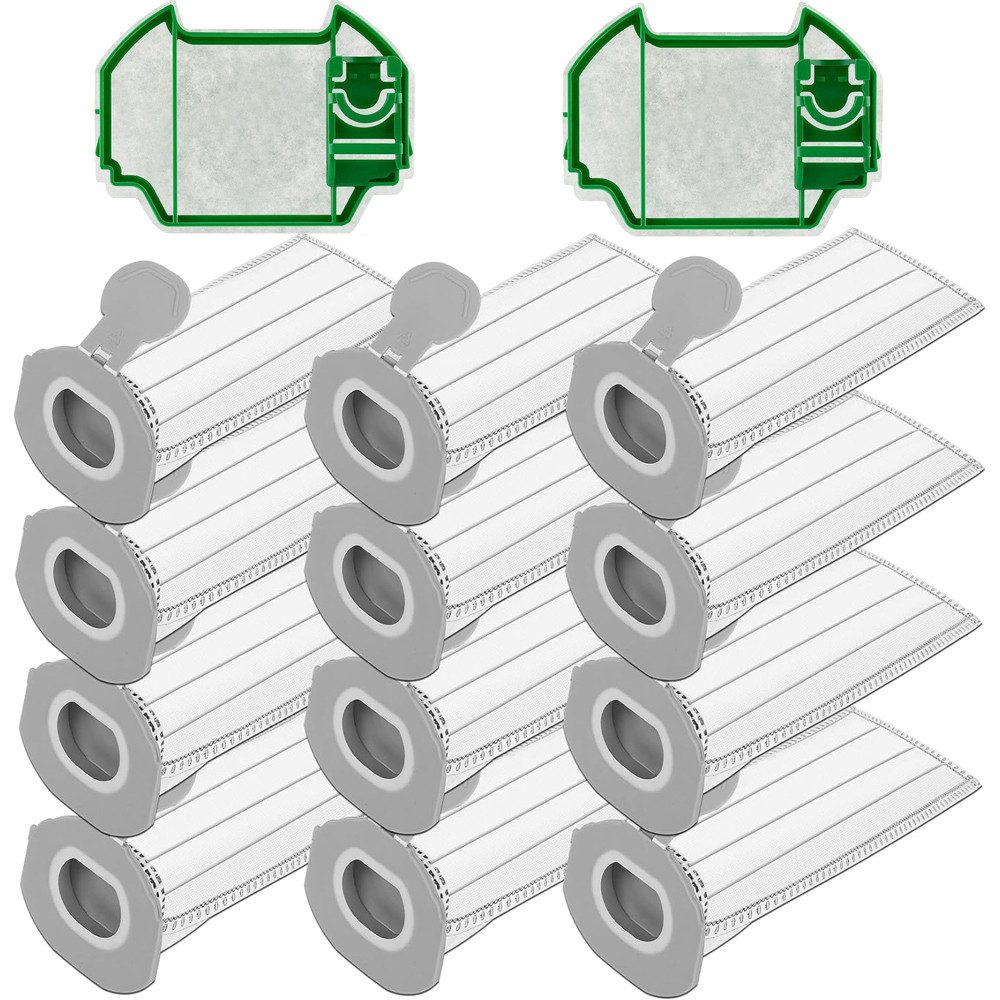 TUWENA Staubsaugerbeutel 12 Staubsaugerbeutel für Vorwerk Kobold VK7 FP7 mit 2Motorschutzfilter, 12 St.