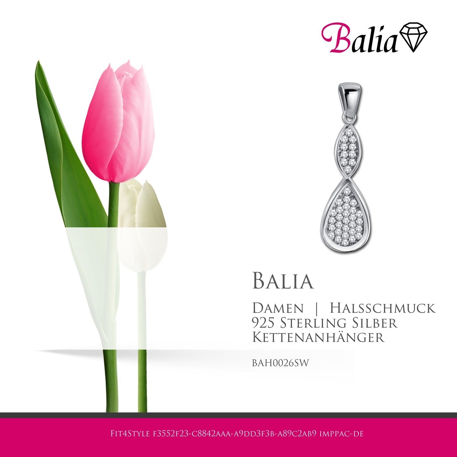 Balia Kettenanhänger (Unendlich) Kettenanhänger Sterling ca. Damen 925 Silber, Balia 925 für Silber Kettenanhänger 3,7cm