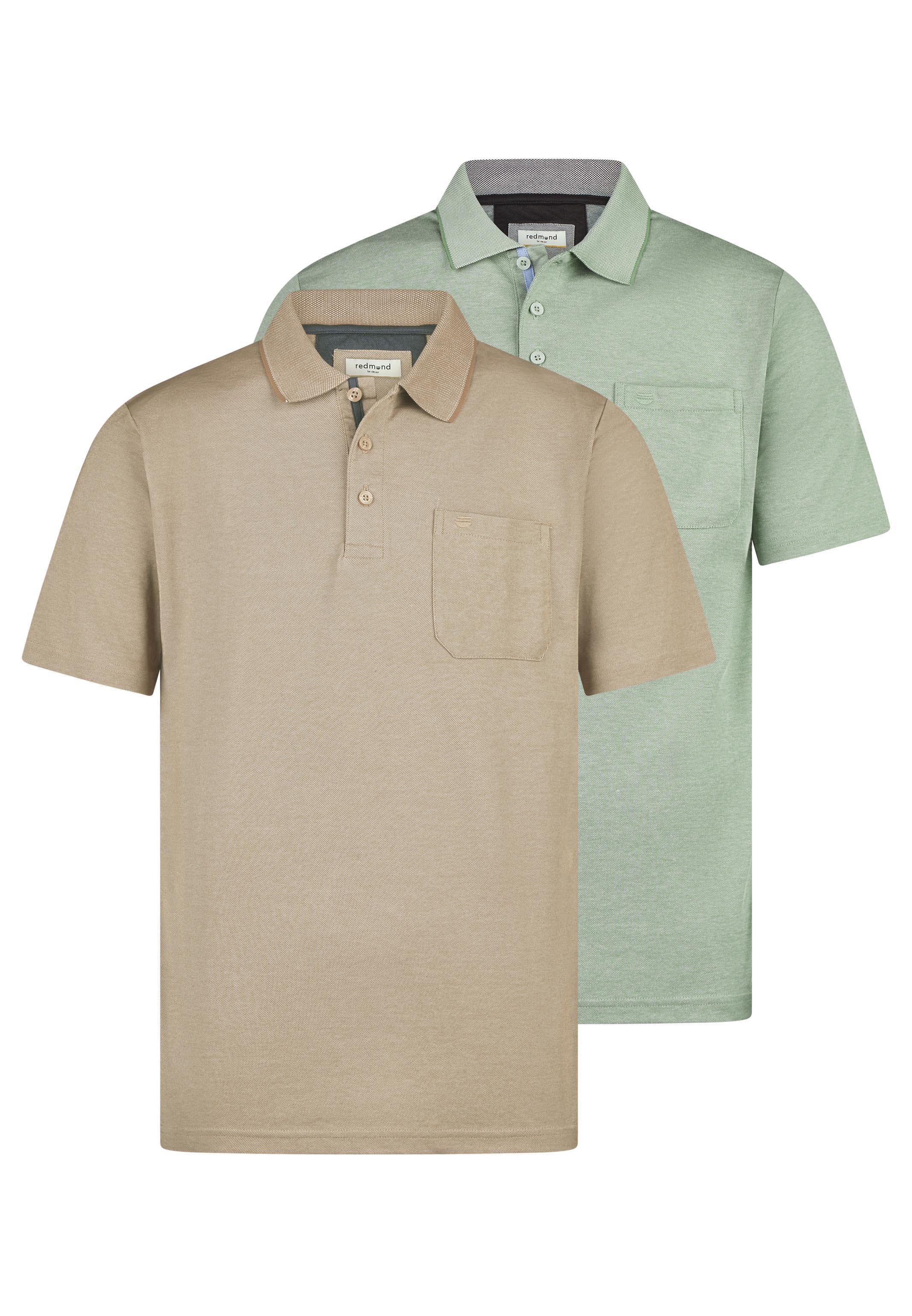 Redmond Poloshirt 2er Pack Basic (Spar-Set, 2-tlg) Poloshirt - Baumwolle - Atmungsaktiv