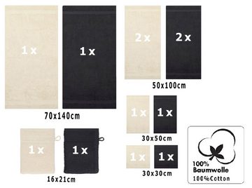 Betz Handtuch Set 12-tlg. Handtuch Set Premium Farbe Sand/Graphit, 100% Baumwolle, (12-tlg)
